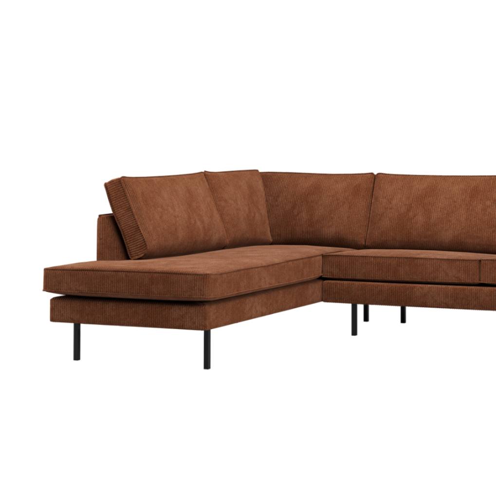 Ecksofa RODEO links, rostbraun, Cord