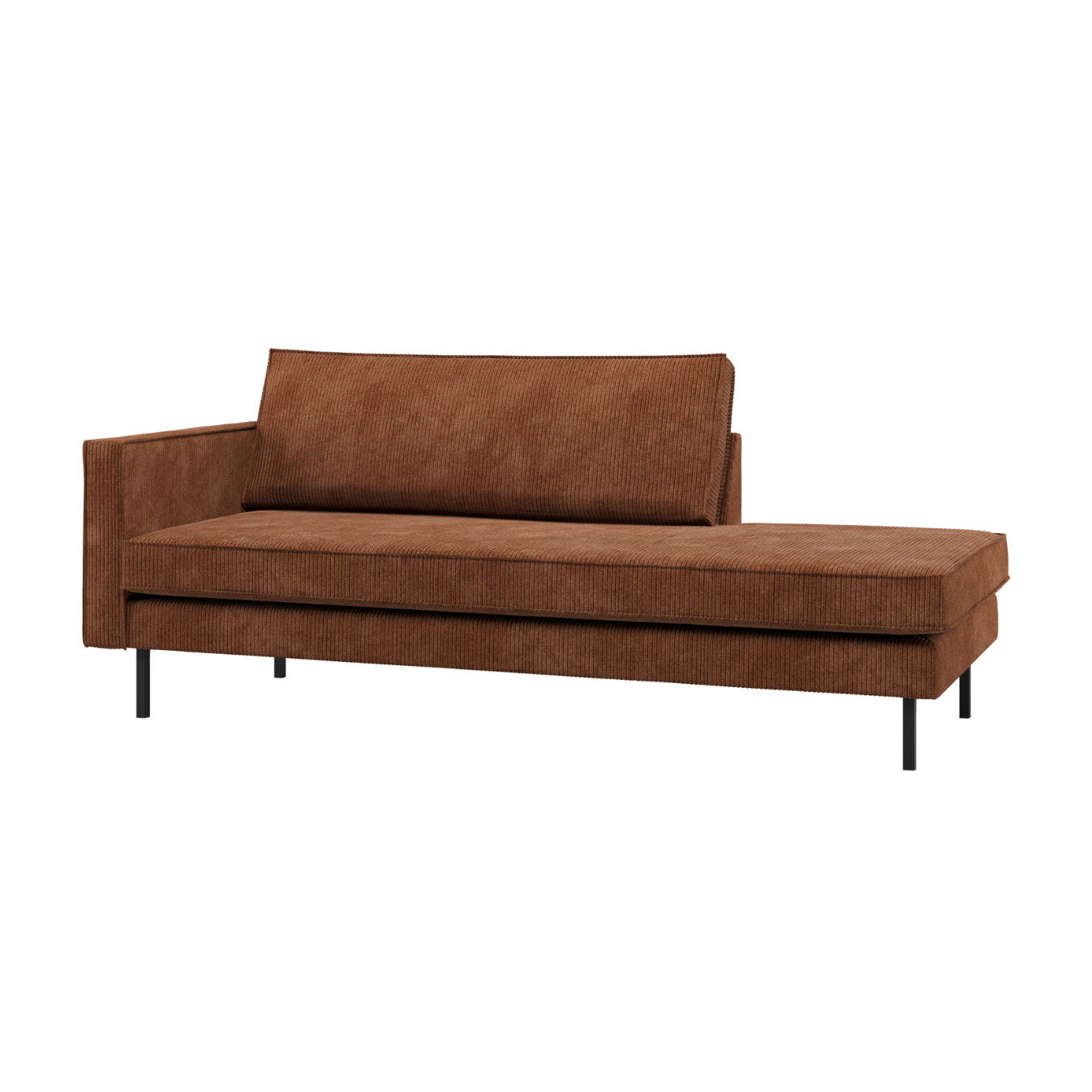Szezlong links RODEO rostbraun Cord