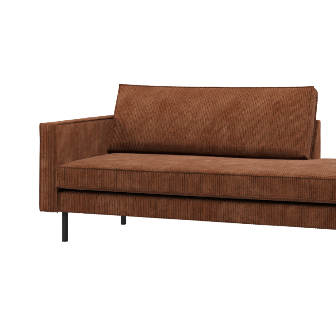 Szezlong links RODEO rostbraun Cord