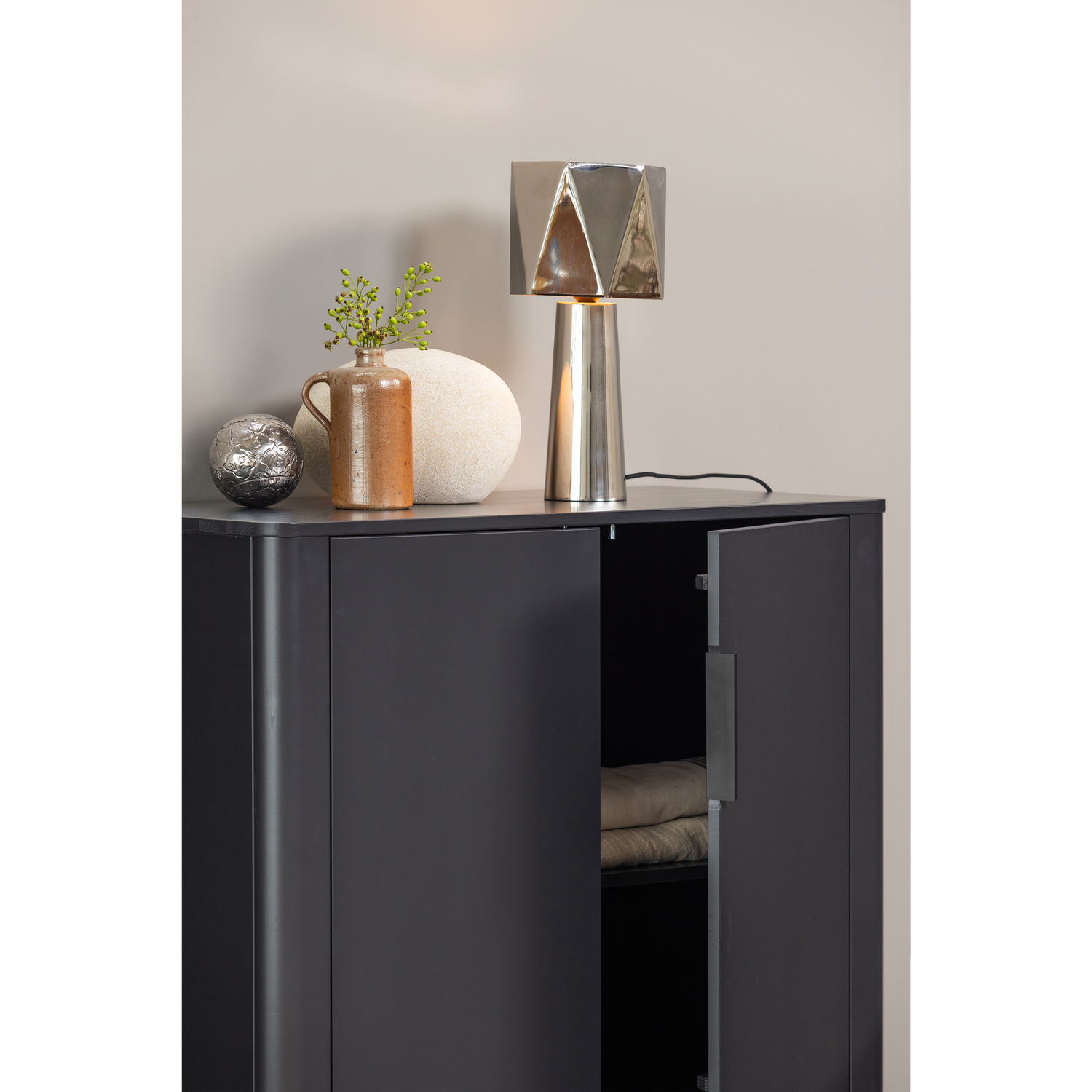 GUNNAR 2-Door Wardrobe Black