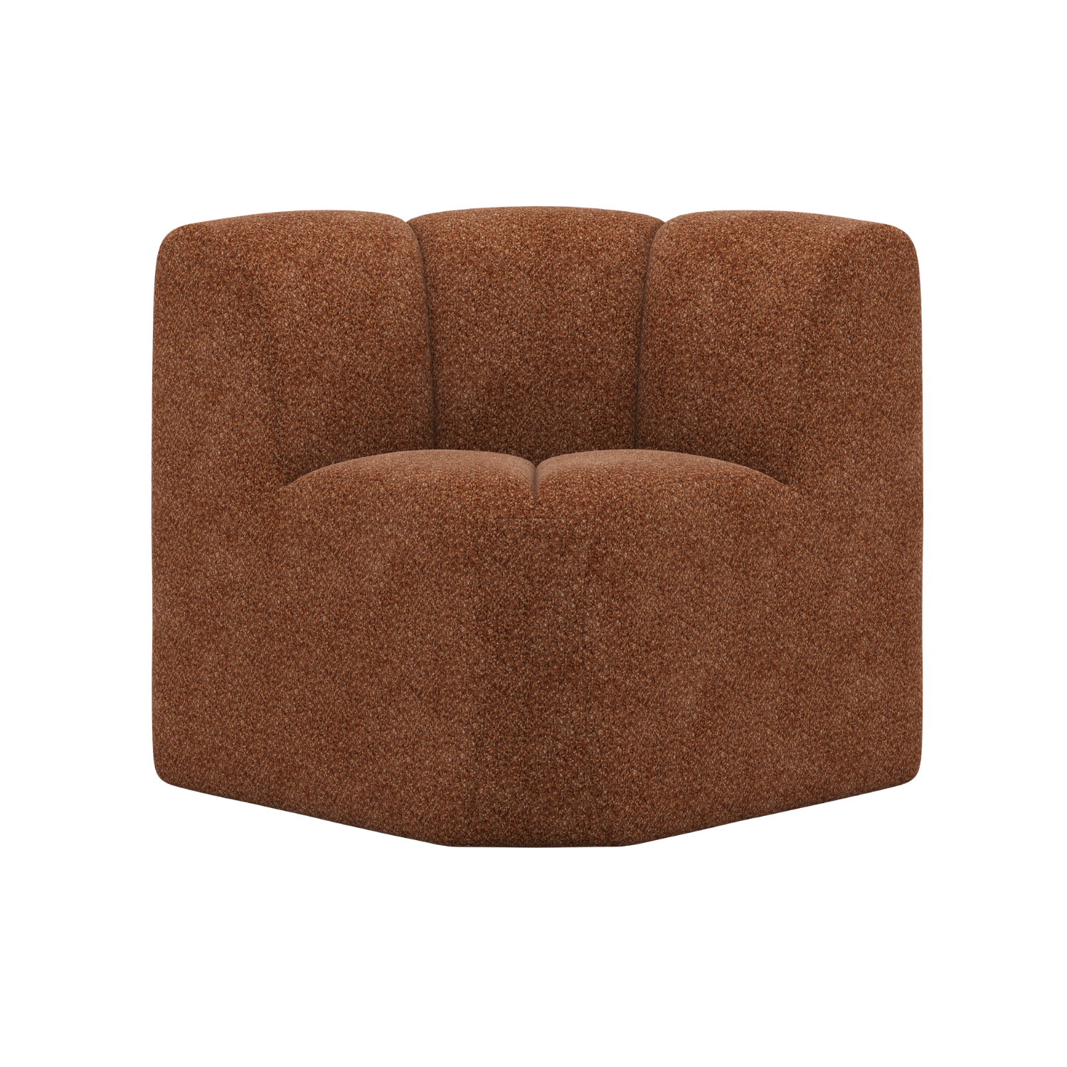 Sofa modułowa MOJO BENCH - element narożny rdzawy brązowy baranek – Woood