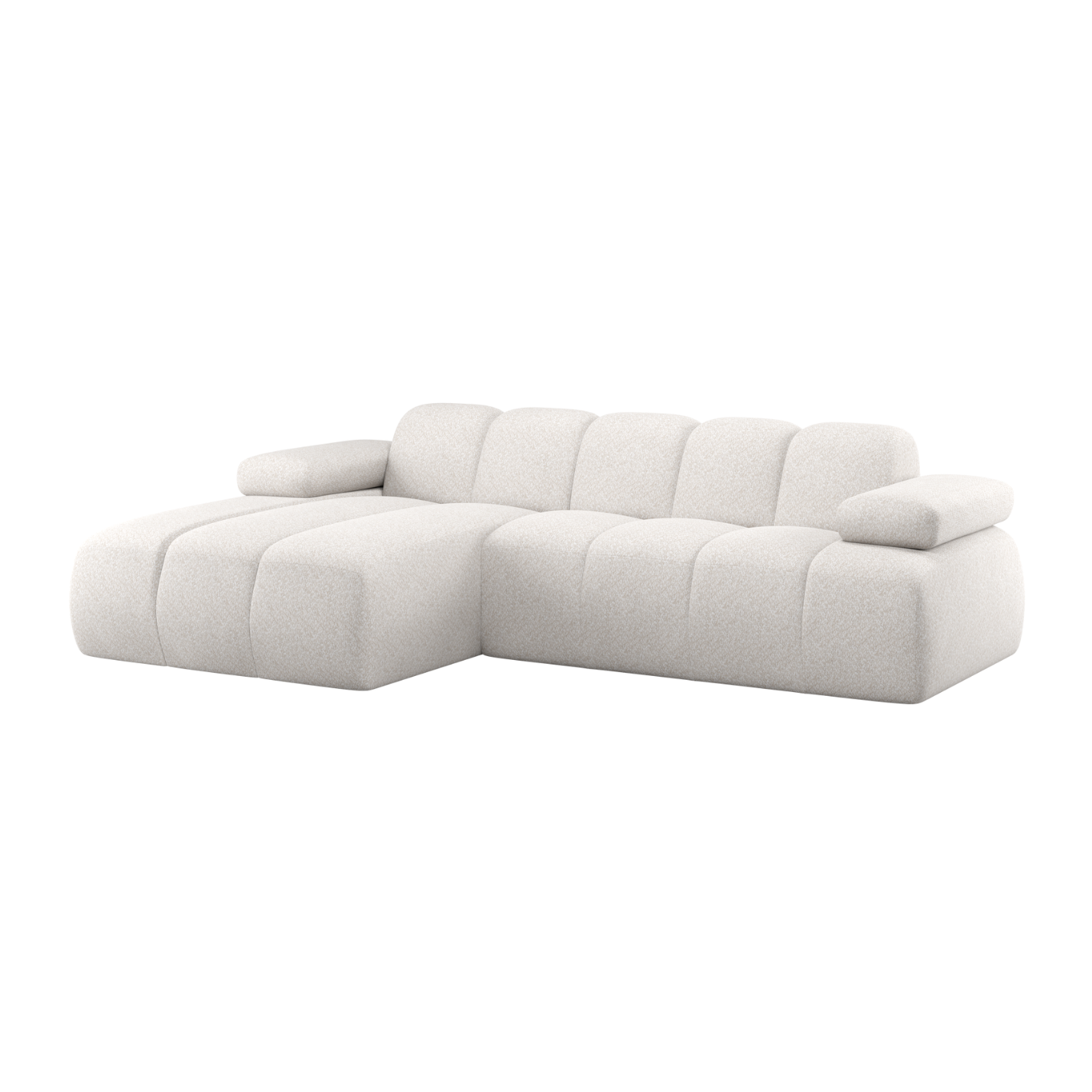 Modularer Ecksofa links MOJO ecru Baranek