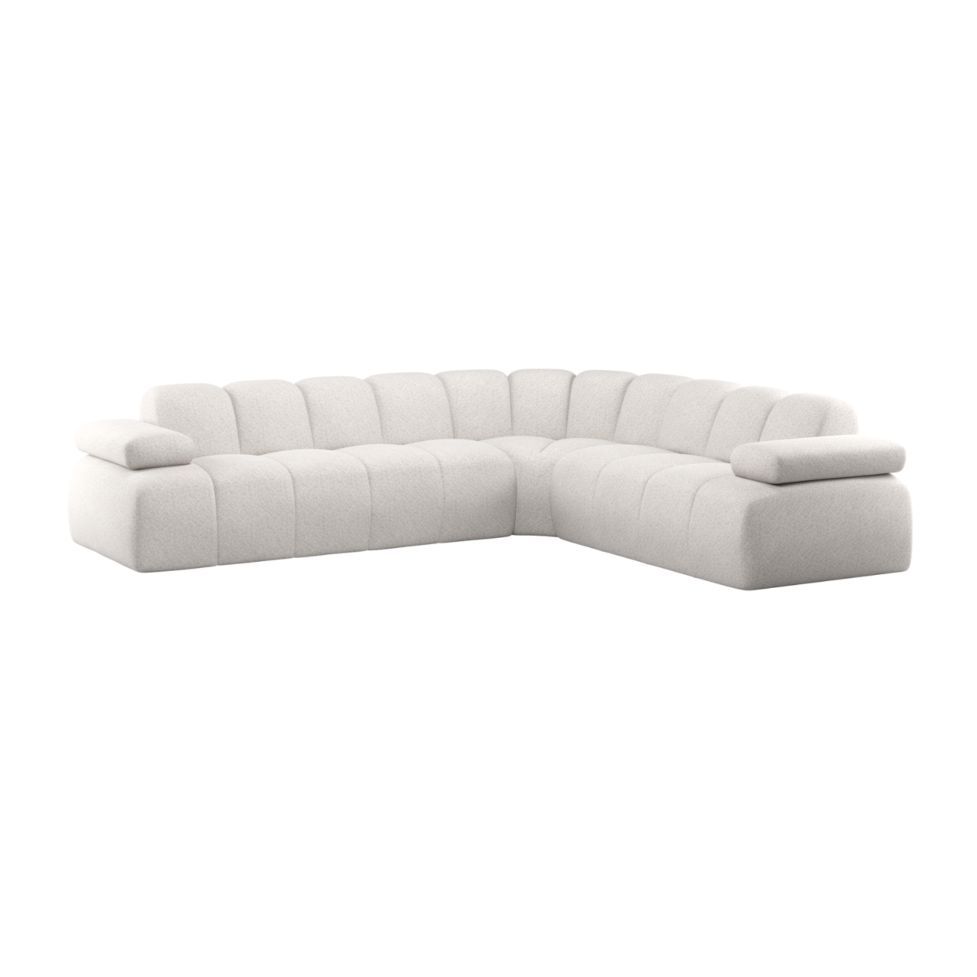Modularer Ecksofa rechtsseitig für 6 Personen MOJO ecru Baranek