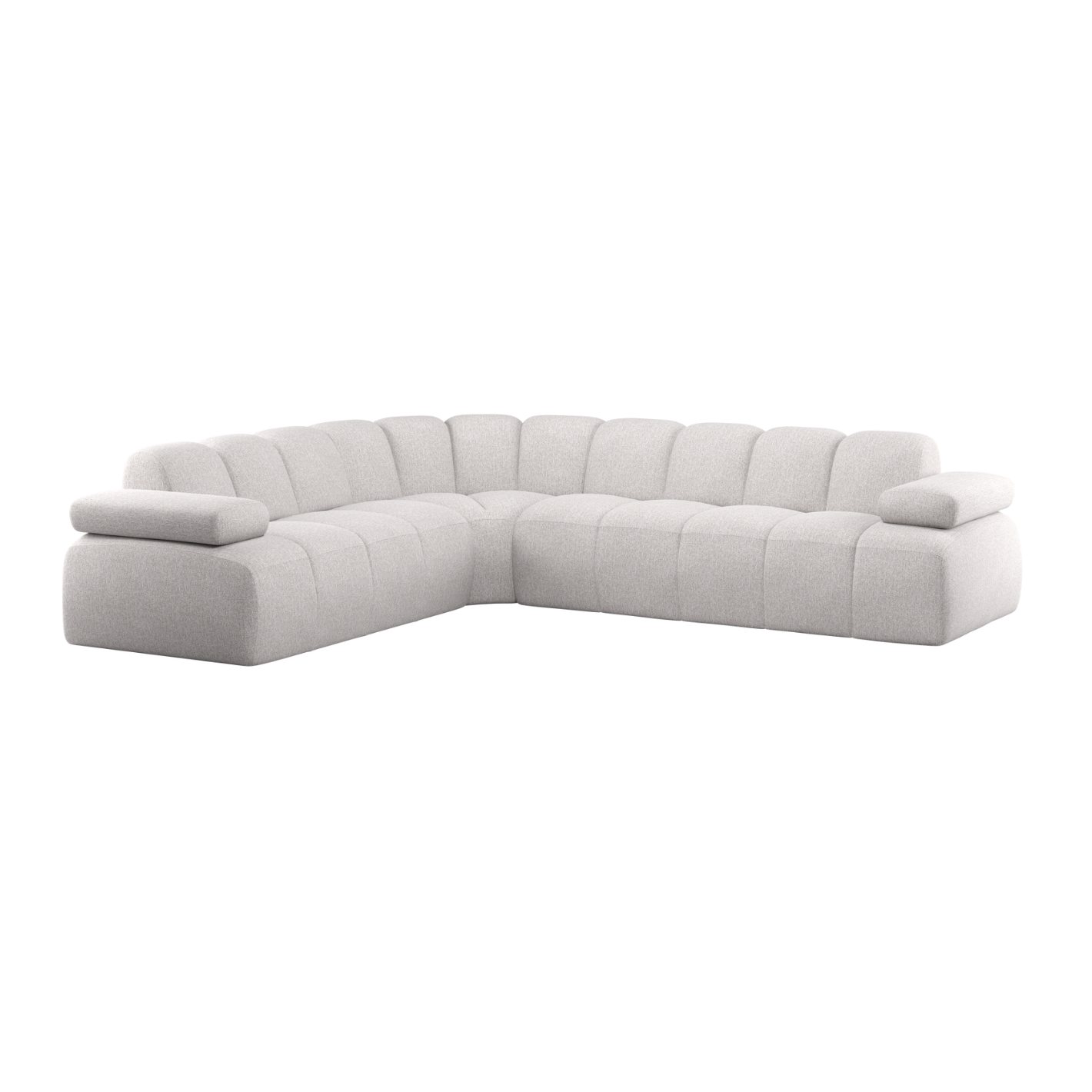 Modularer Ecksofa linksseitig für 6 Personen MOJO ecru Melange Boucle