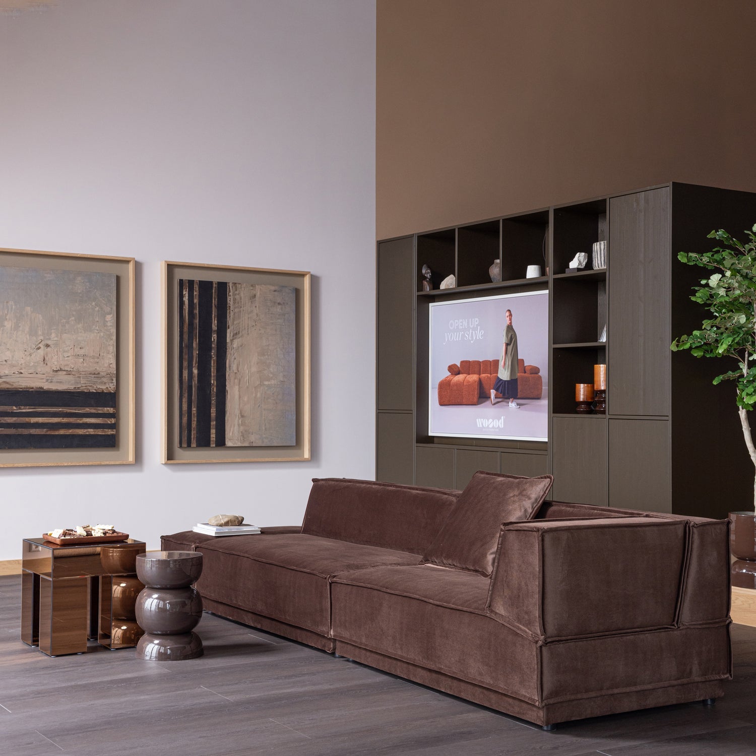 BRENO Brown Side Table