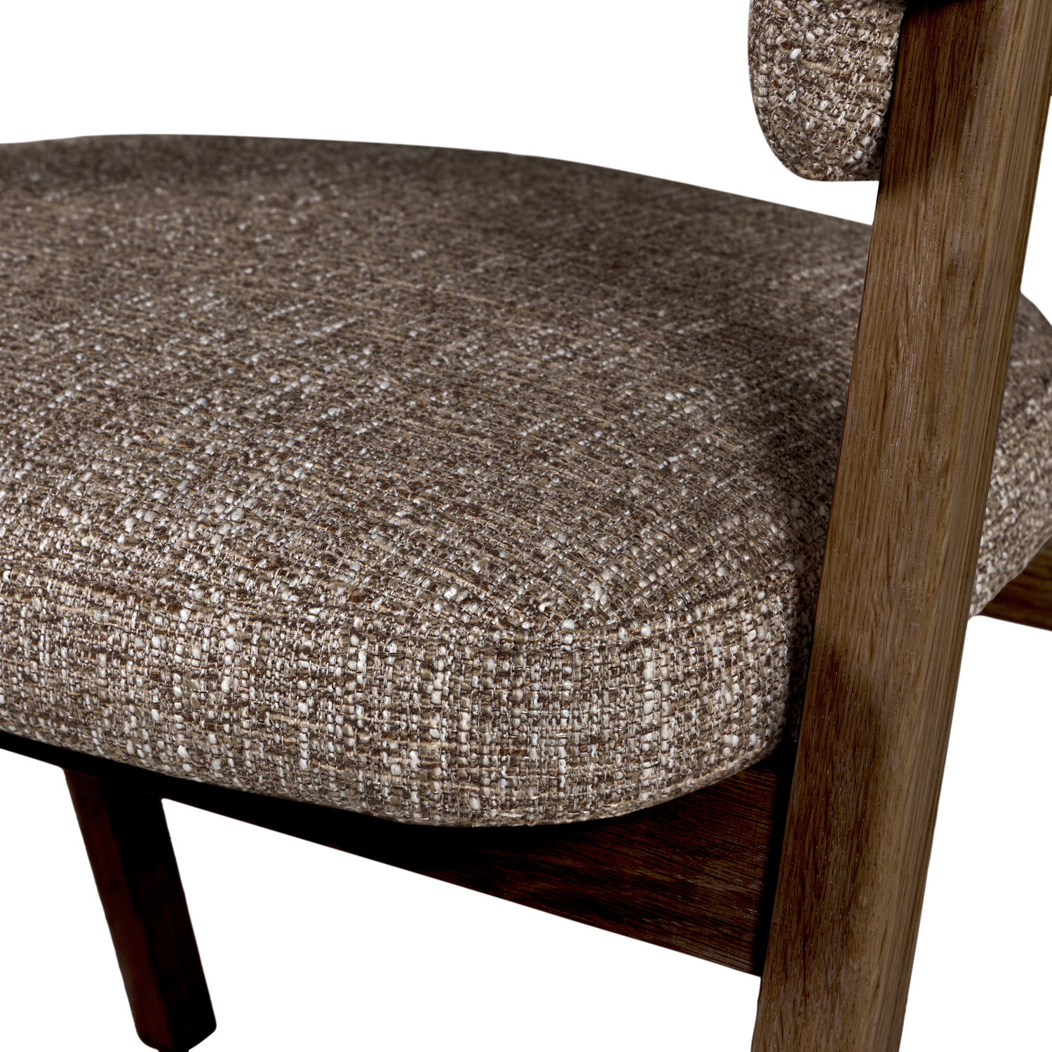 TUNAR Armchair in Brown with Dark Brown Wooden Base