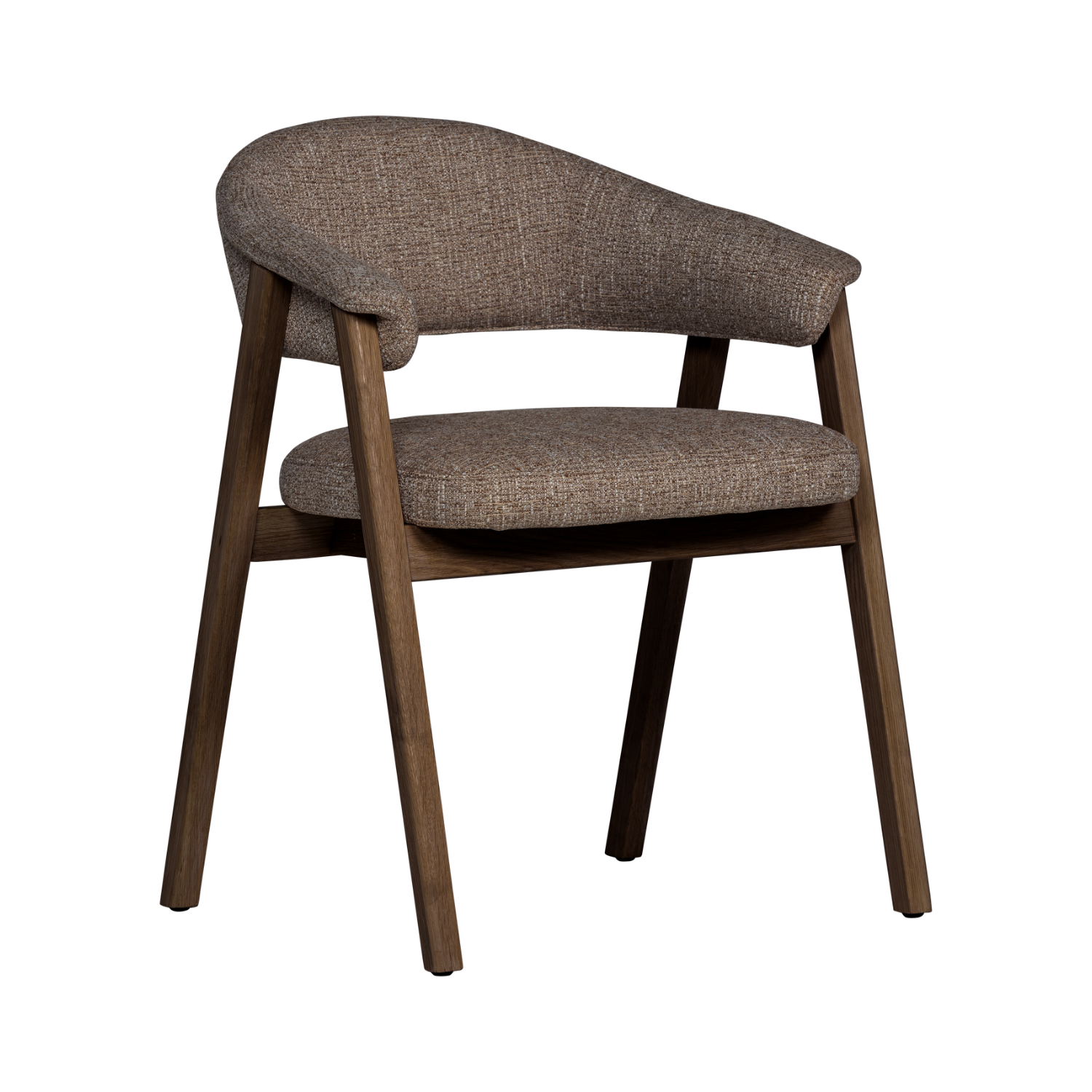 TUNAR Armchair in Brown with Dark Brown Wooden Base