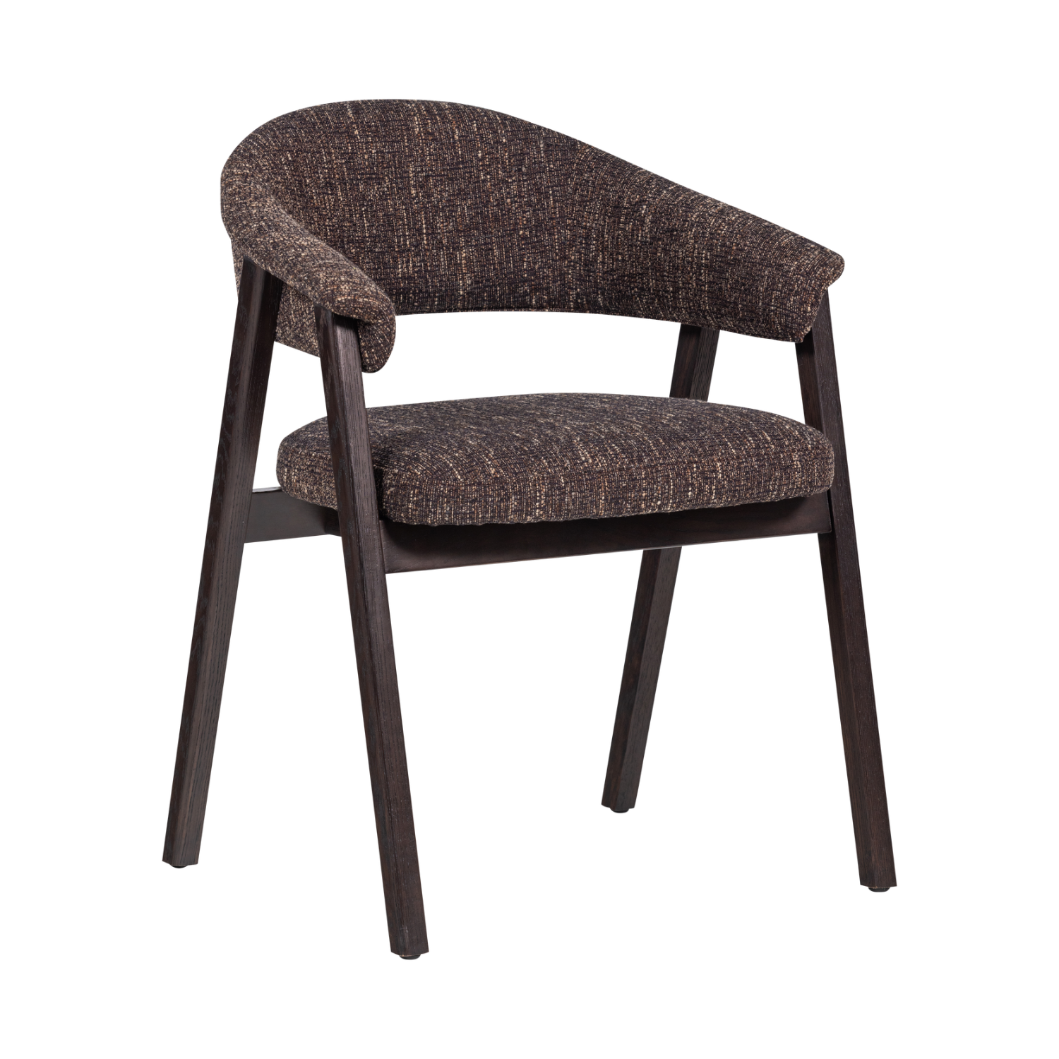 TUNAR Armchair in Dark Brown with Dark Brown Wooden Base