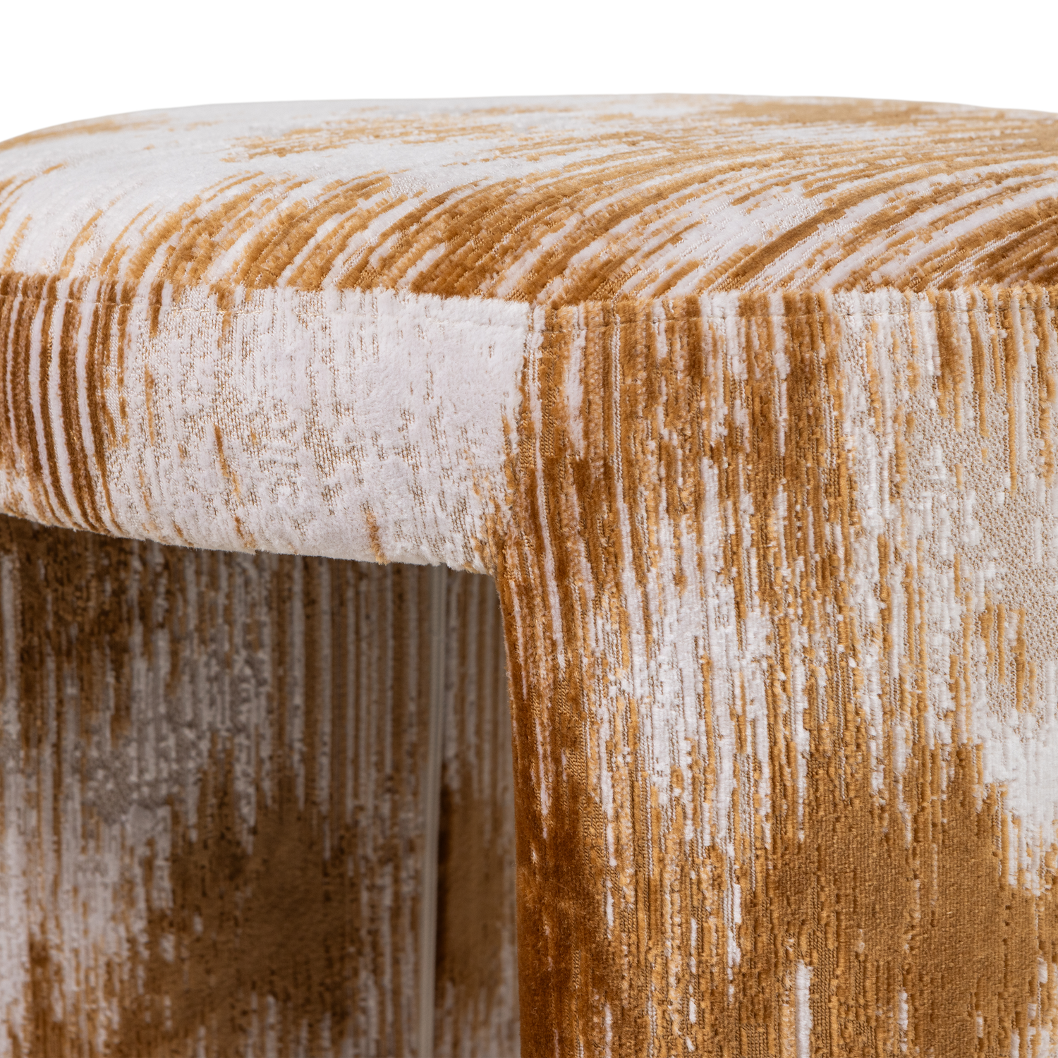 Hocker CHARLIE karamellfarben mit Beige