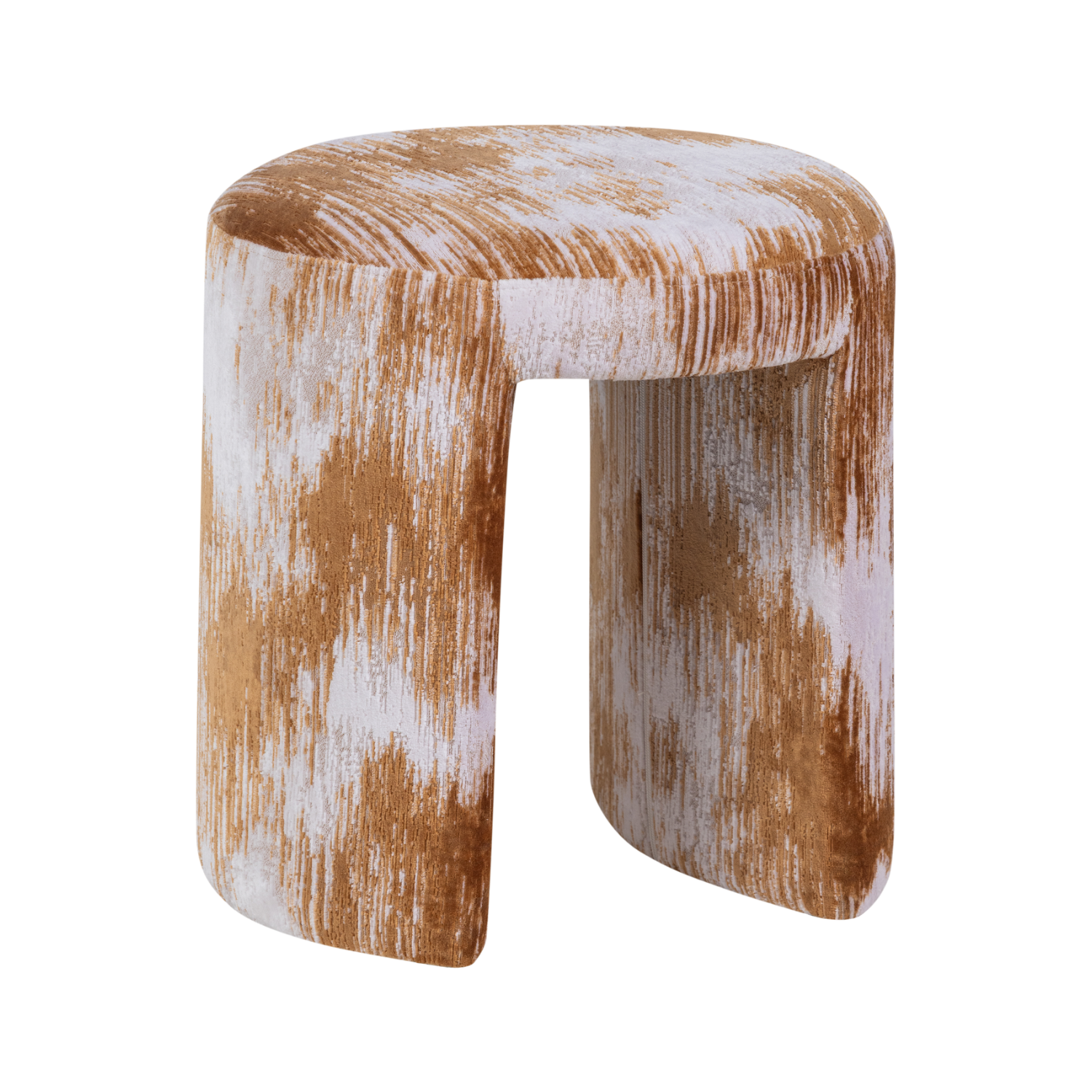 Hocker CHARLIE karamellfarben mit Beige