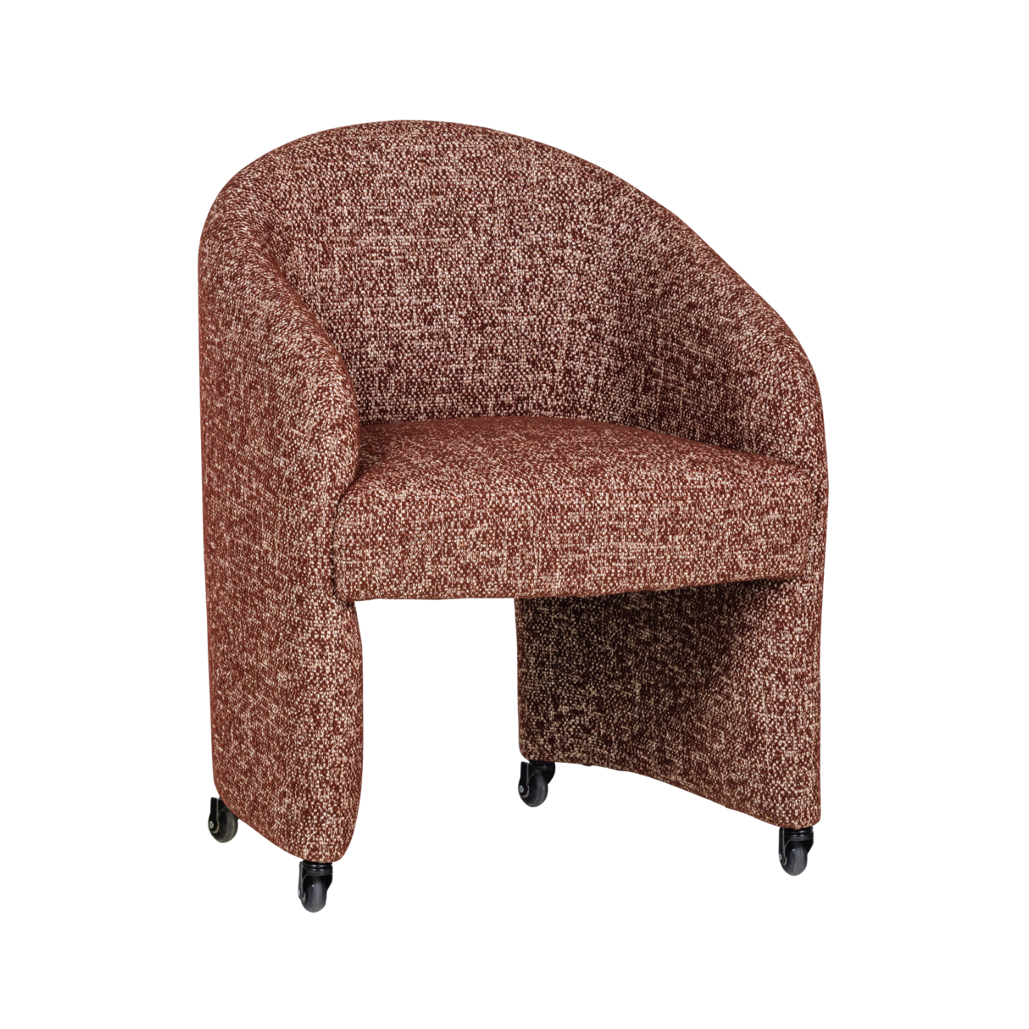 CORDO Rolling Armchair in Rust Brown Mélange