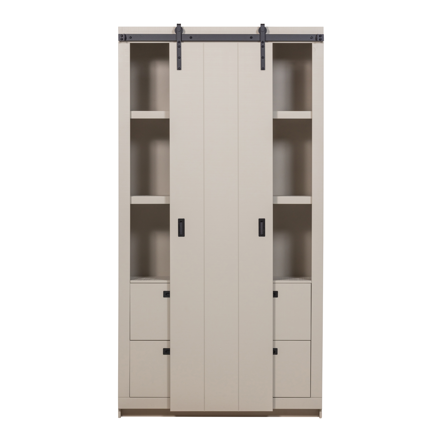 Schiebetürenschrank SLIDE BARN grau-beige