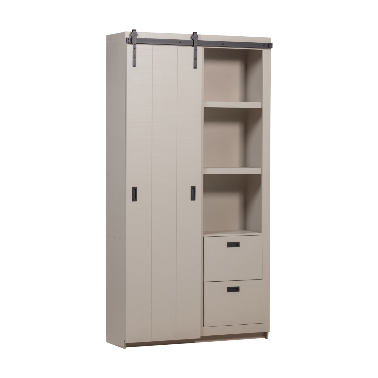 Schiebetürenschrank SLIDE BARN grau-beige