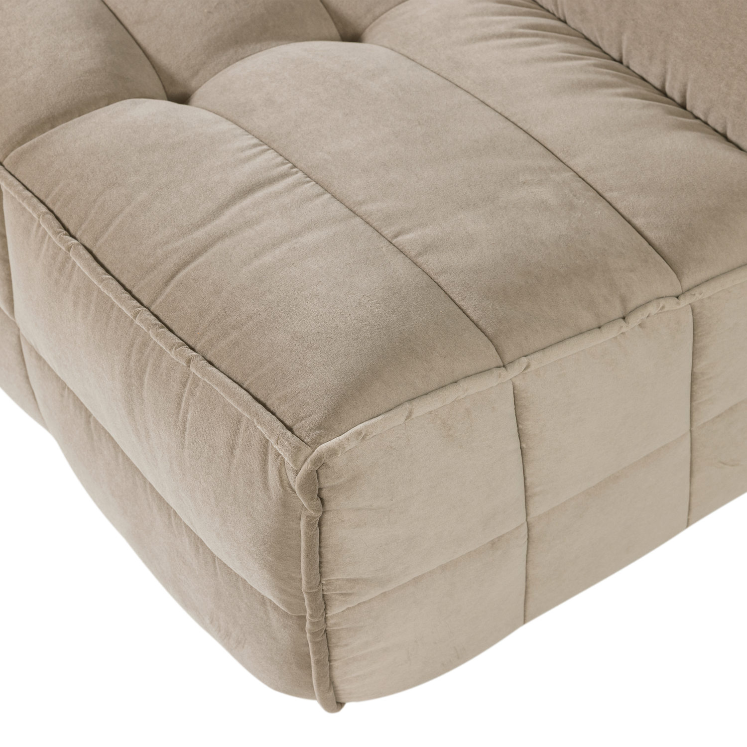 Sofa aksamitna CLUSTER - moduł 3-osobowy piaskowy – Woood