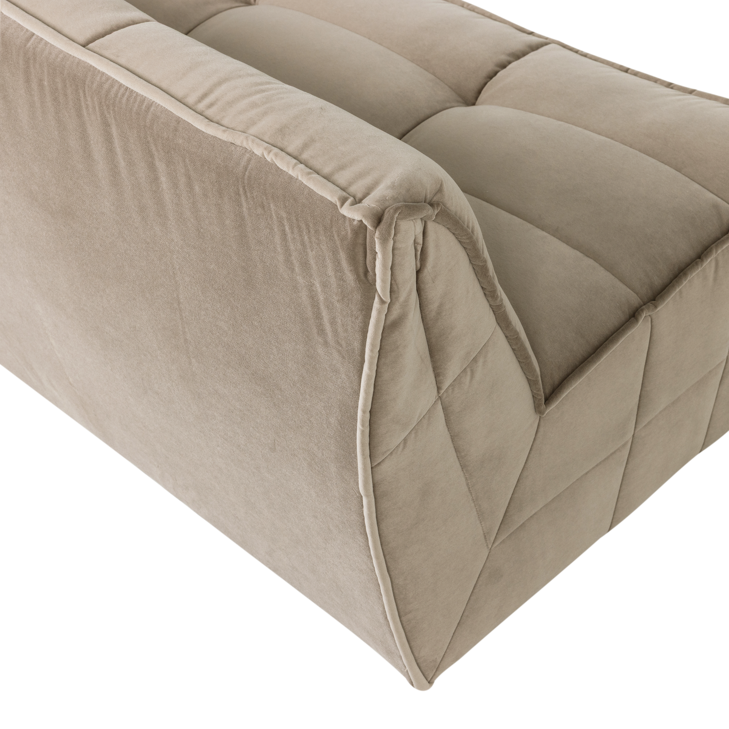 Sofa aksamitna CLUSTER - moduł 3-osobowy piaskowy – Woood