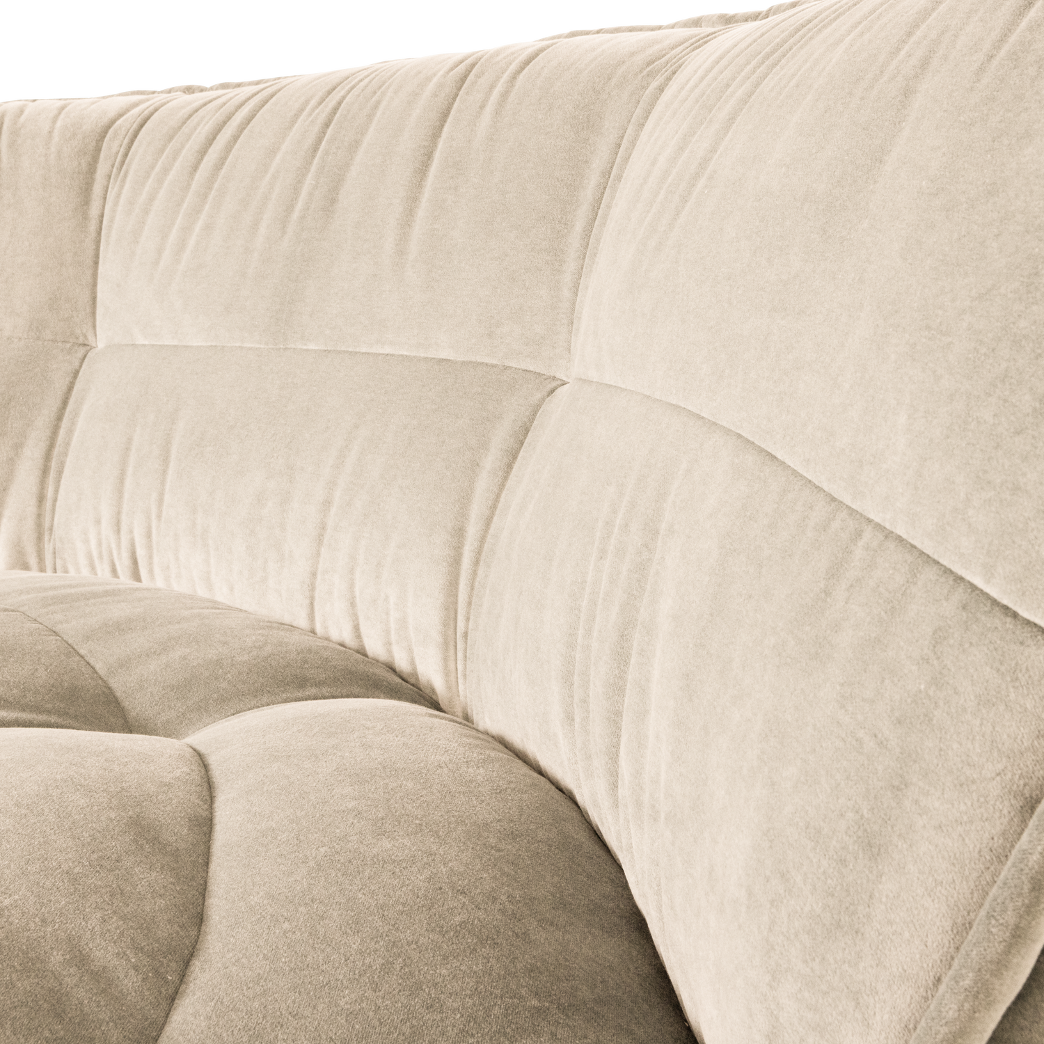 Sofa aus Samt CLUSTER - modulares Eckelement sandfarben