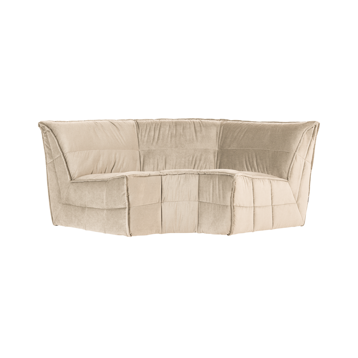 Sofa aus Samt CLUSTER - modulares Eckelement sandfarben