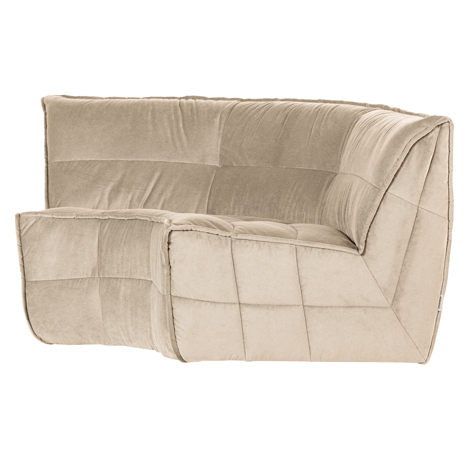 Sofa aus Samt CLUSTER - modulares Eckelement sandfarben