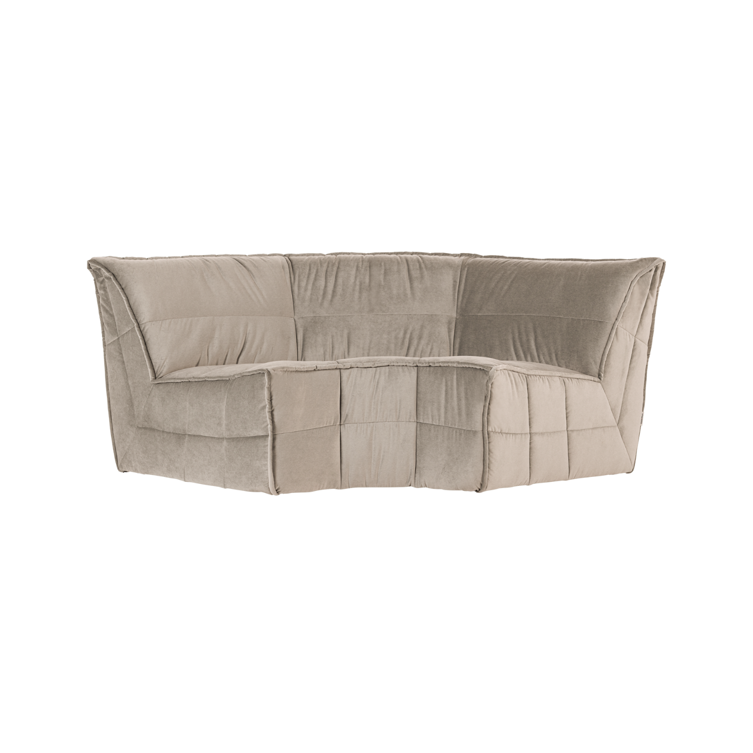 Sofa aus Samt CLUSTER - modulares Eckelement beige