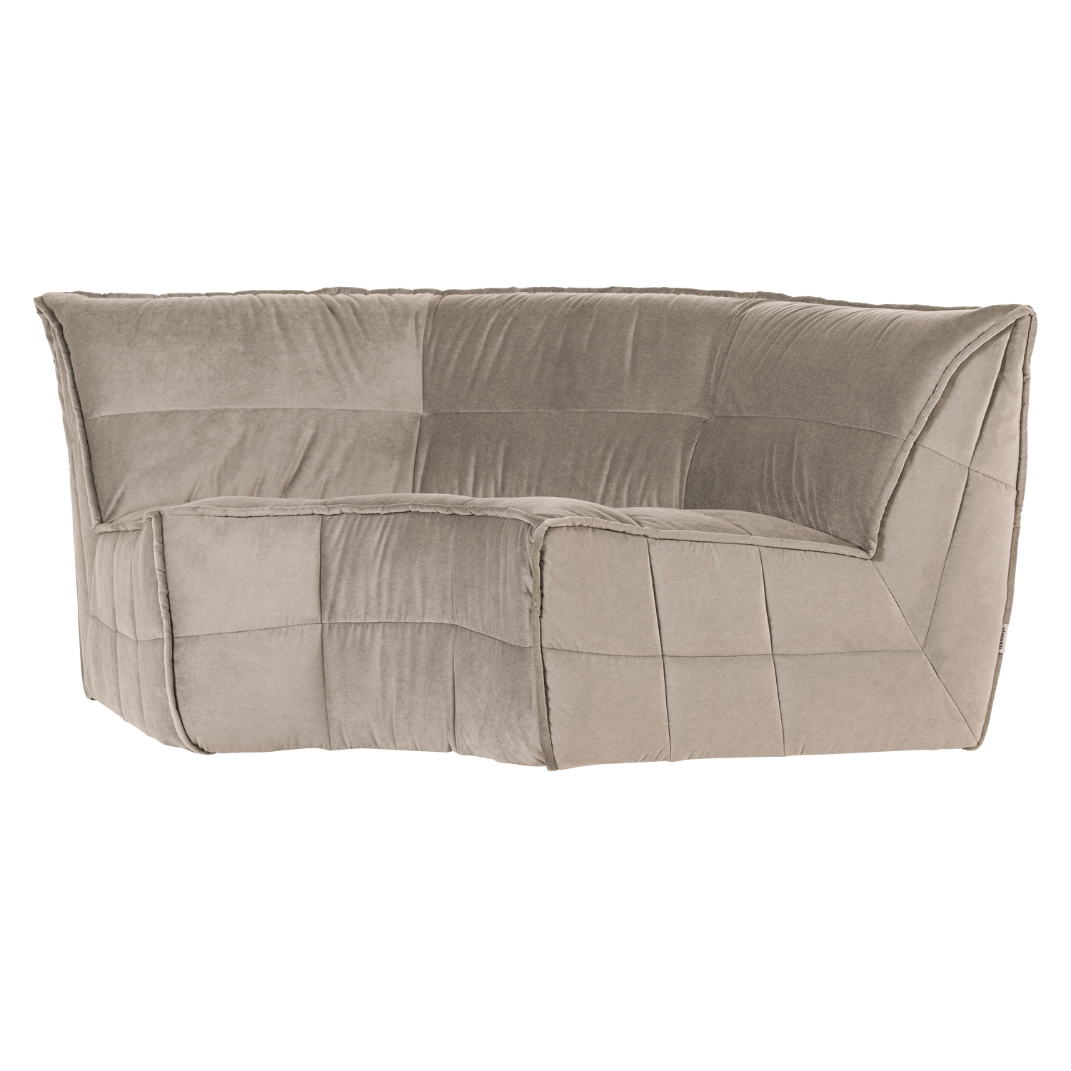 Sofa aus Samt CLUSTER - modulares Eckelement beige