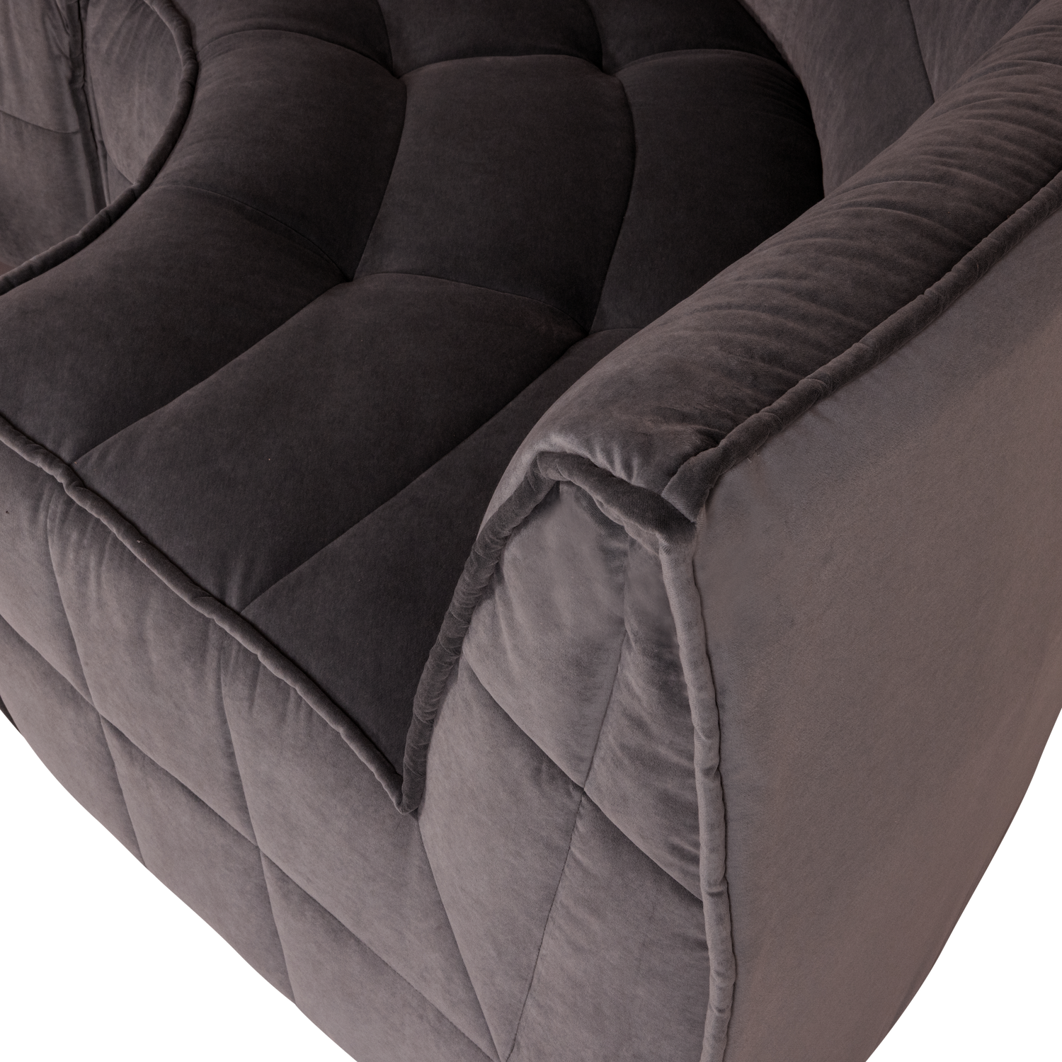 Eckmodul-Sofa CLUSTER - schokoladenfarbiger Samt