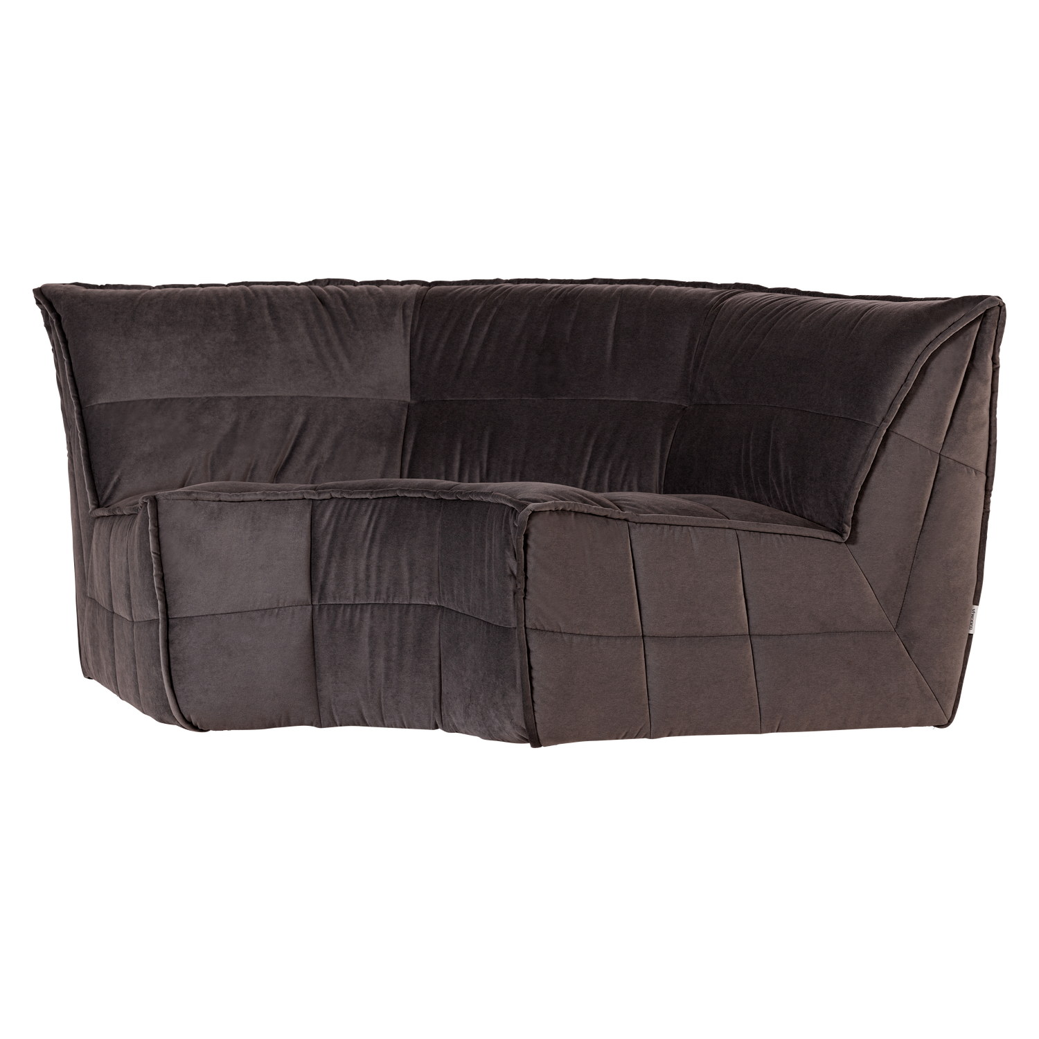 Eckmodul-Sofa CLUSTER - schokoladenfarbiger Samt