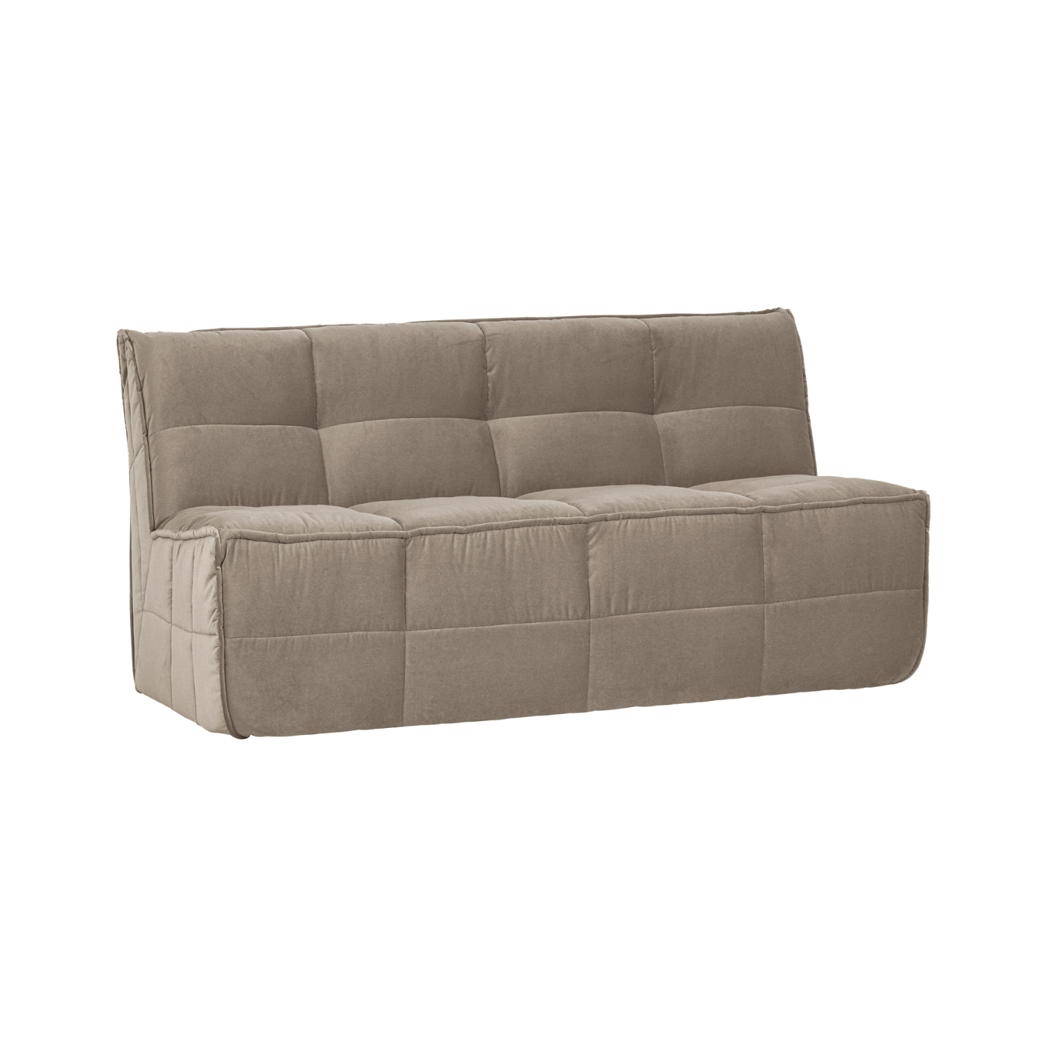 Modulares Samtsofa CLUSTER BENCH - 3-sitziges Element in Beige