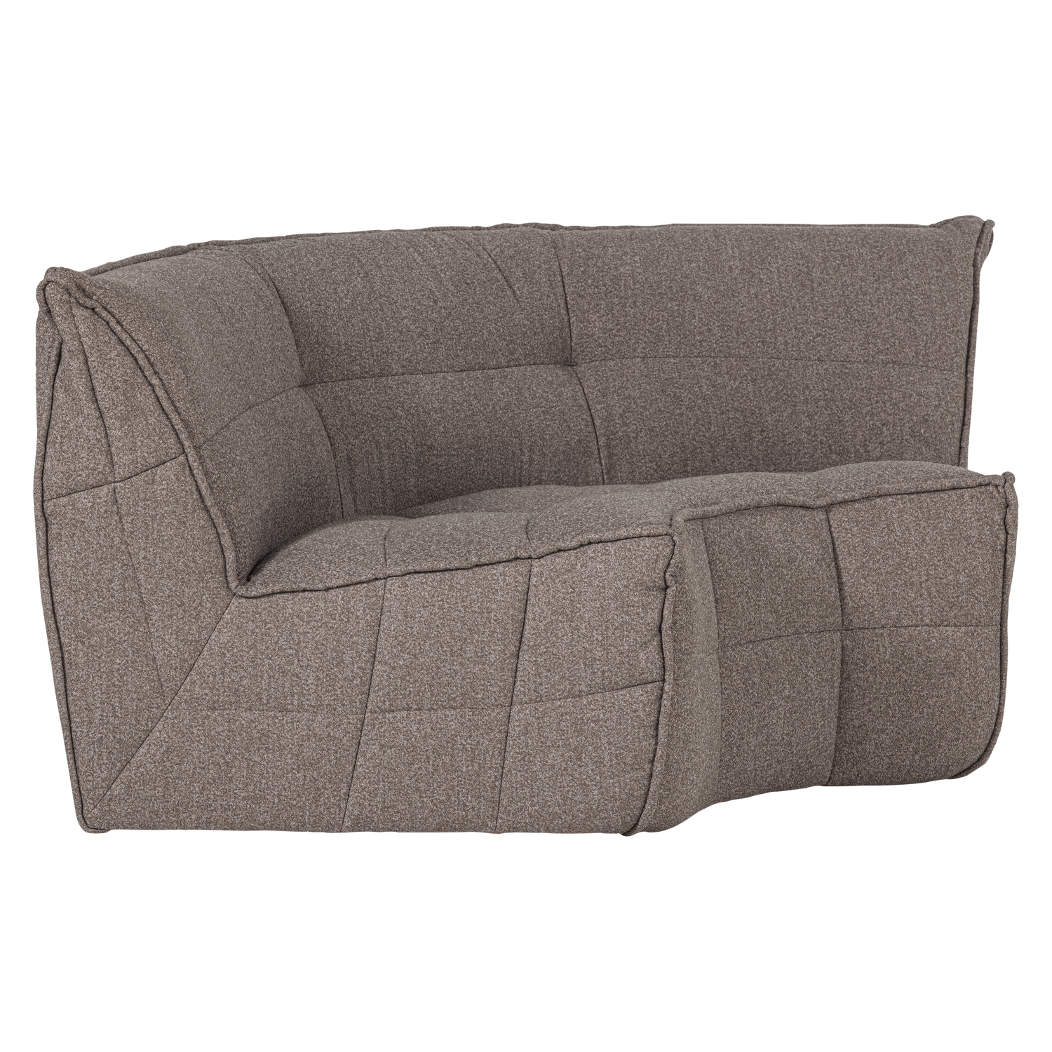 Sofa CLUSTER - moduł narożny szarobrązowy bouclé do salonu – Woood