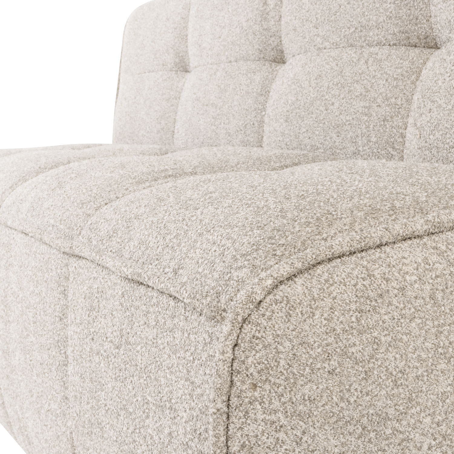 Sofa CLUSTER BENCH - Modul 3-Sitzer sandfarbener Bouclé