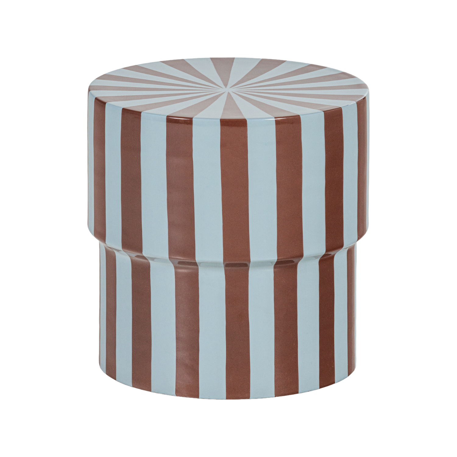 OLIA Brown Side Table with Blue