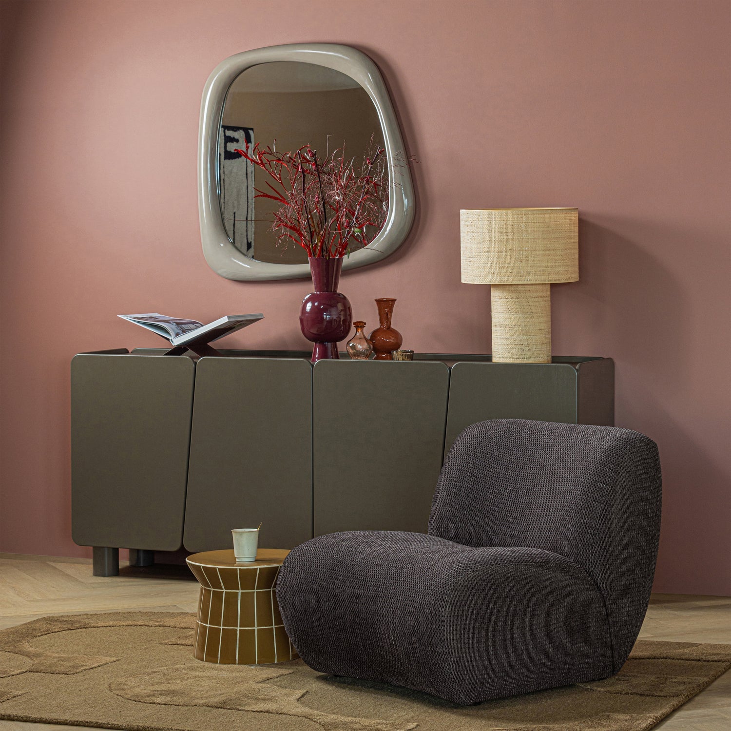 NOMU Armchair in Anthracite Chenille
