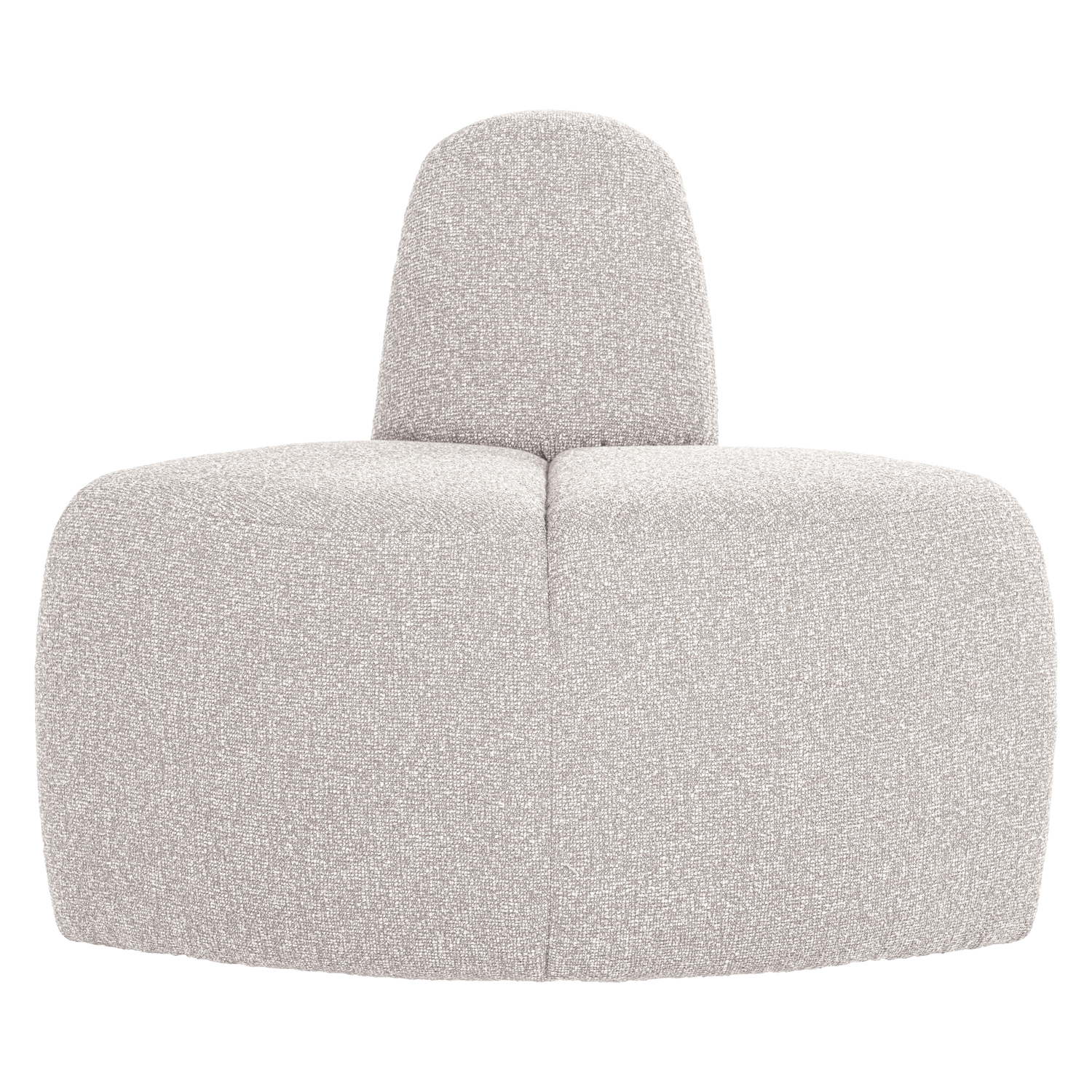 Modulares Sofa MOJO BENCH - abgerundetes Eckelement in Ecru Bouclé