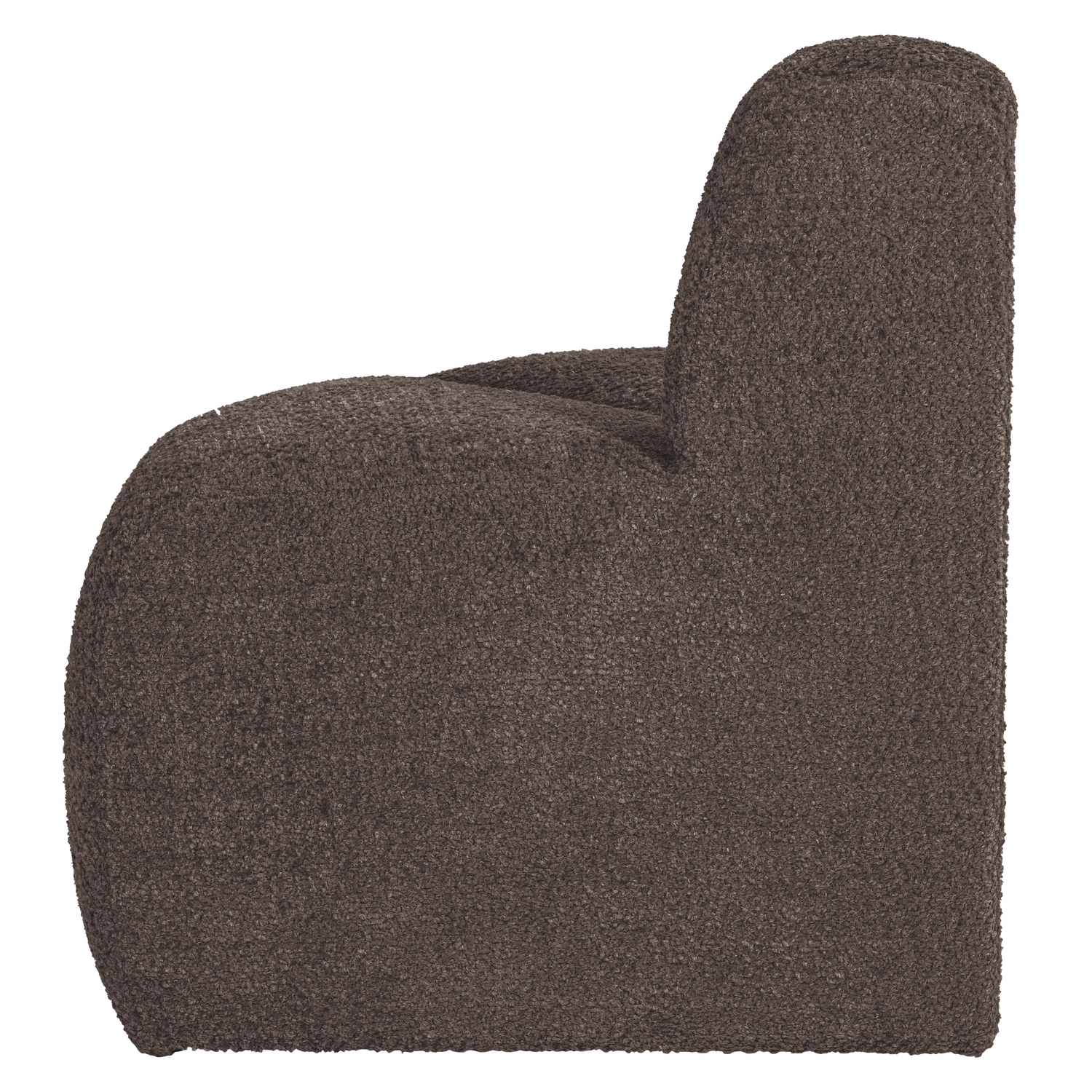 MOJO Modular Sofa - Rounded Corner Element in Brown Chenille