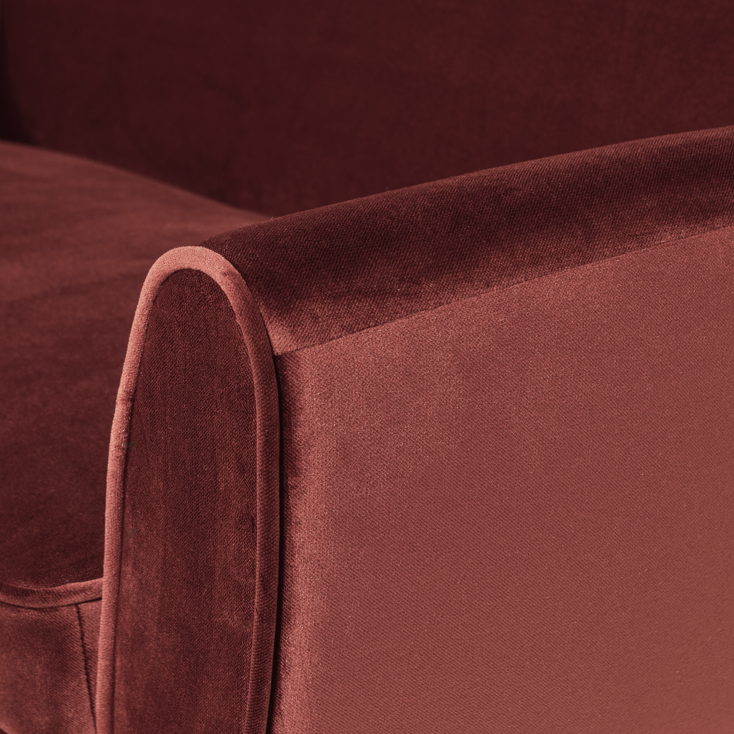 Sofa aksamitna 2,5-osobowa ROCCO burgundowy – Woood