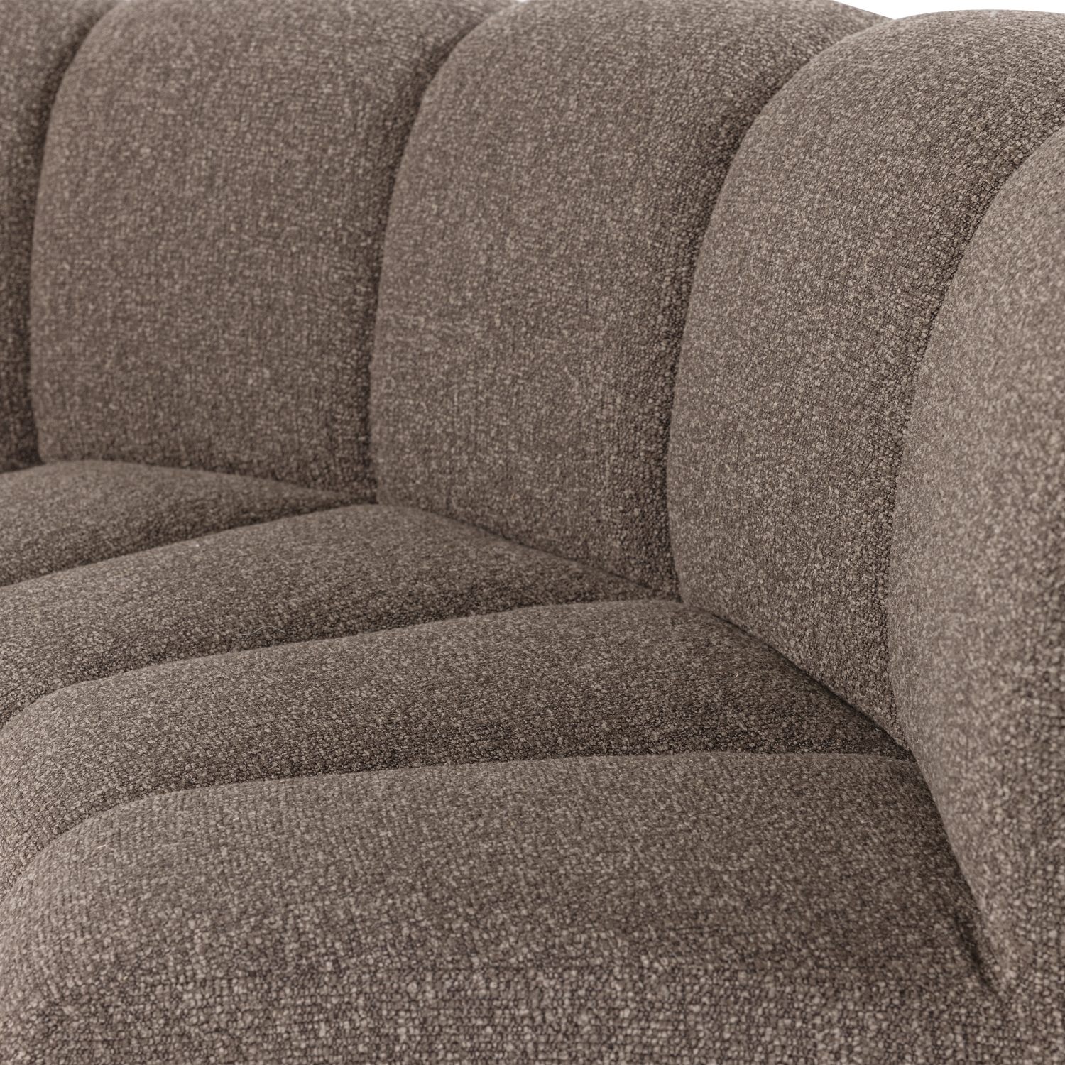 Modulares Sofa MOJO - halbr Ecke braunes Bouclé