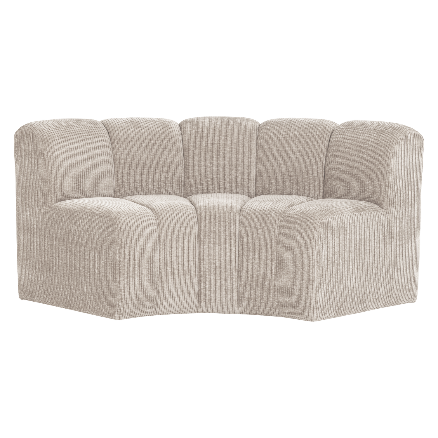 MOJO Modular Sofa - Curved Corner Element in Ecru Corduroy
