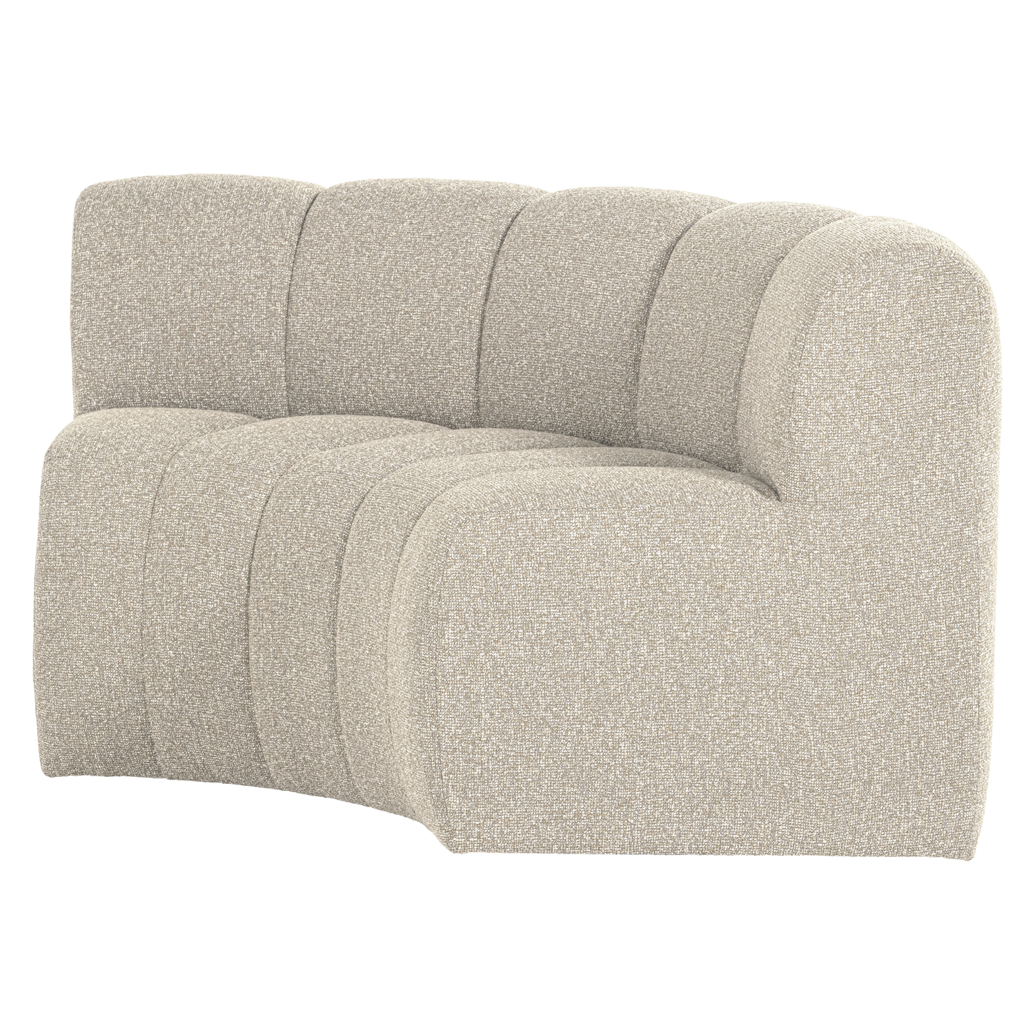 MOJO Modular Sofa - Curved Corner Element in Beige Bouclé
