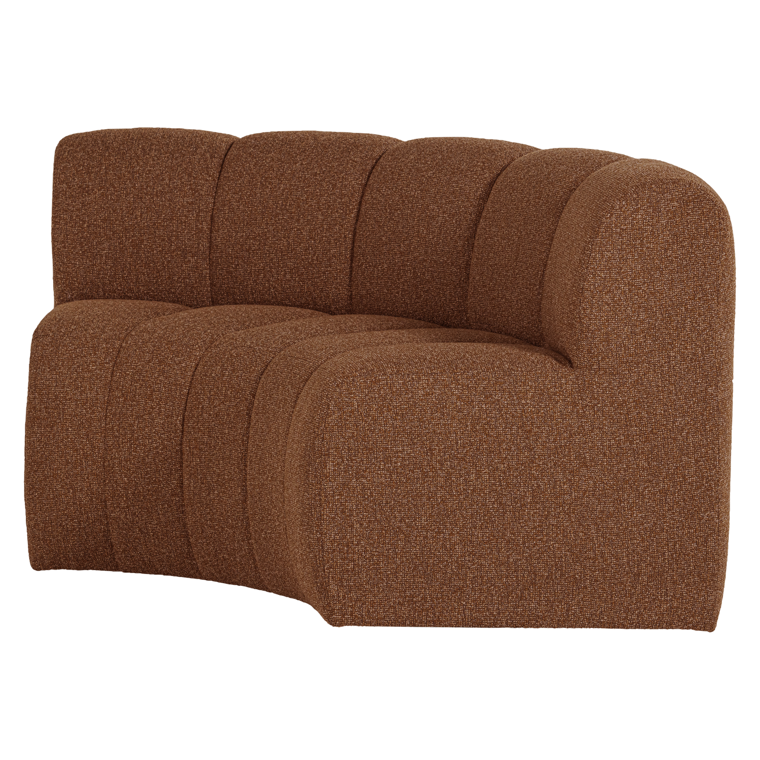 MOJO Modular Sofa - Curved Corner Element in Brick Brown Bouclé