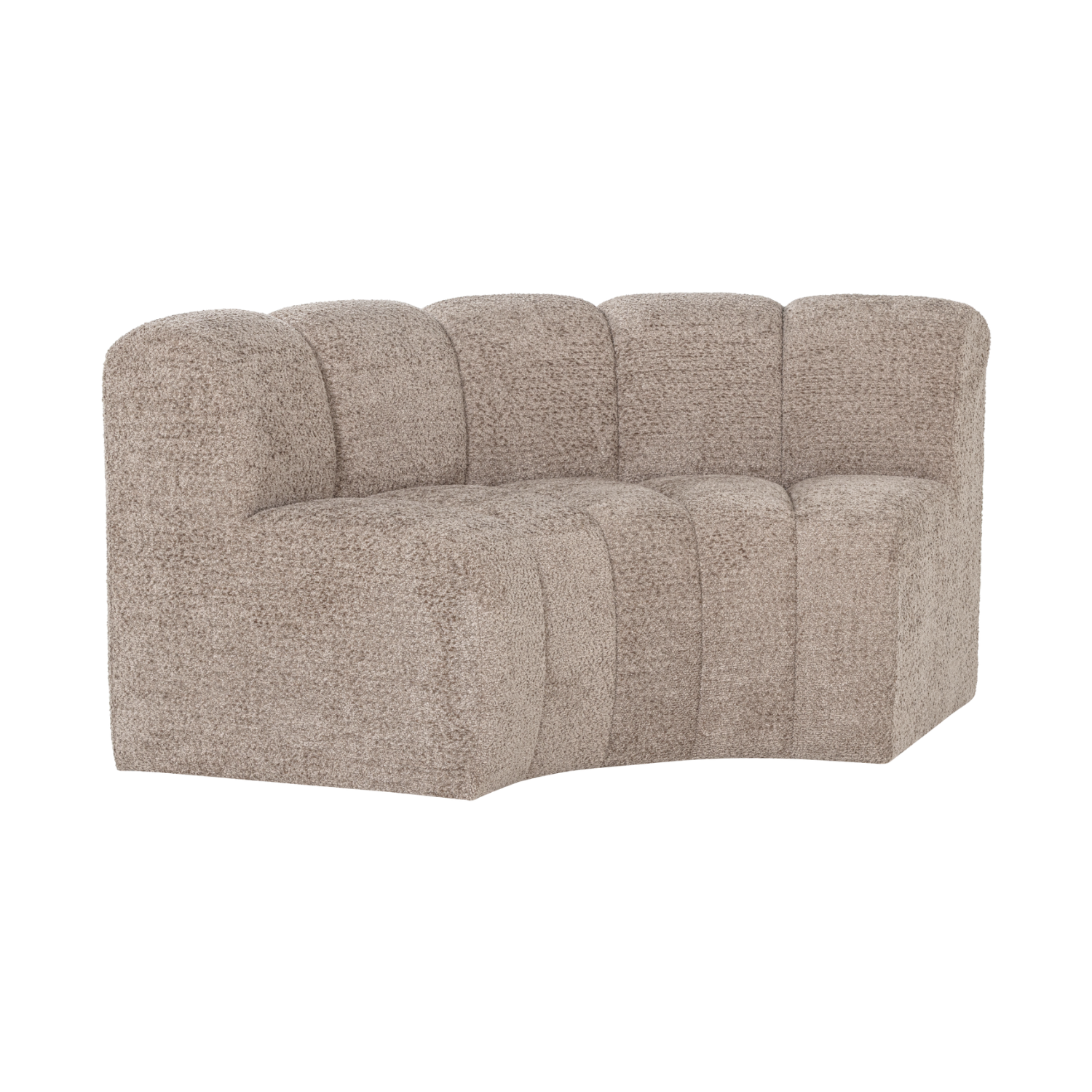 Sofa modułowa MOJO BENCH - element narożny półokrągły piaskowy baranek – Woood