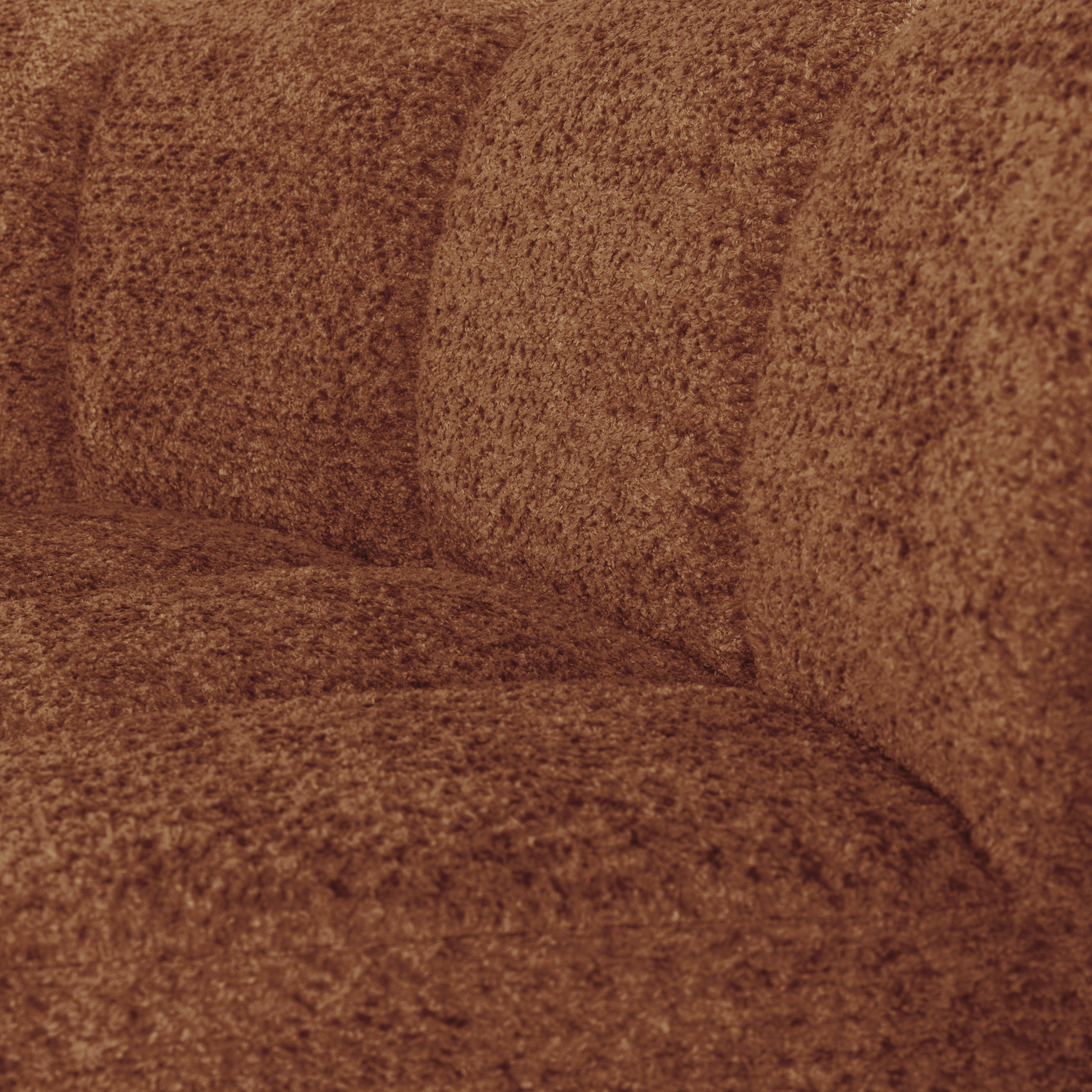 Sofa modułowa MOJO BENCH - element narożny półokrągły rdzawy brązowy baranek – Woood