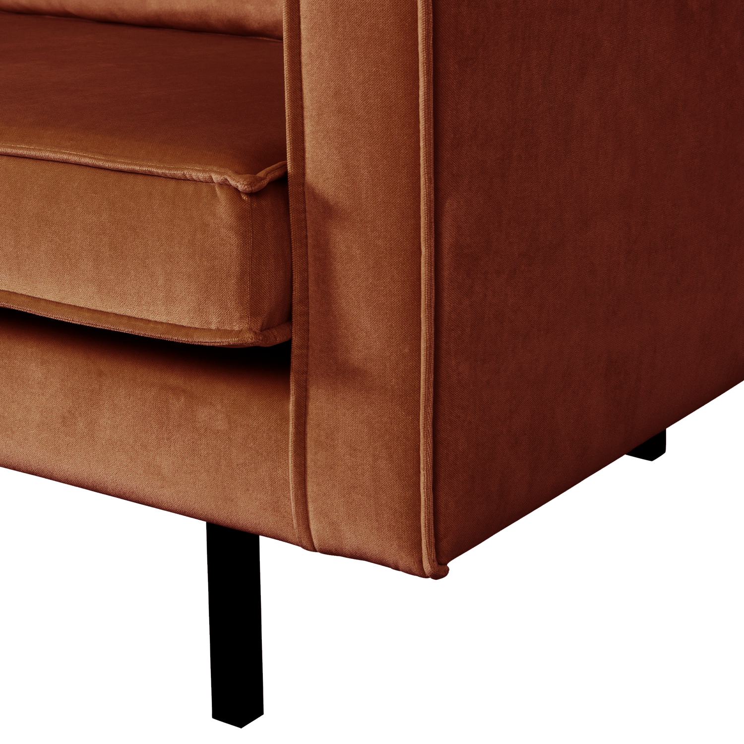 Sofa aksamitna 2-osobowa RODEO rdzawy – Woood