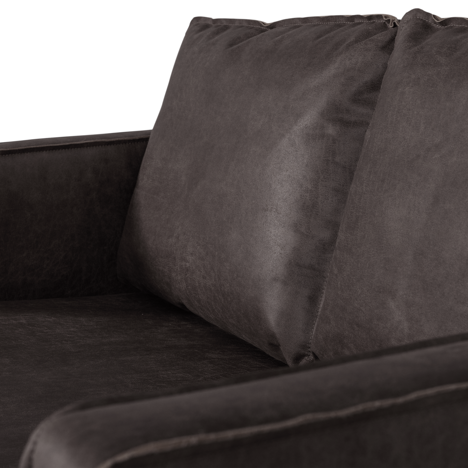 Sofa 2-osobowa RODEO czarna skóra ekologiczna – Woood