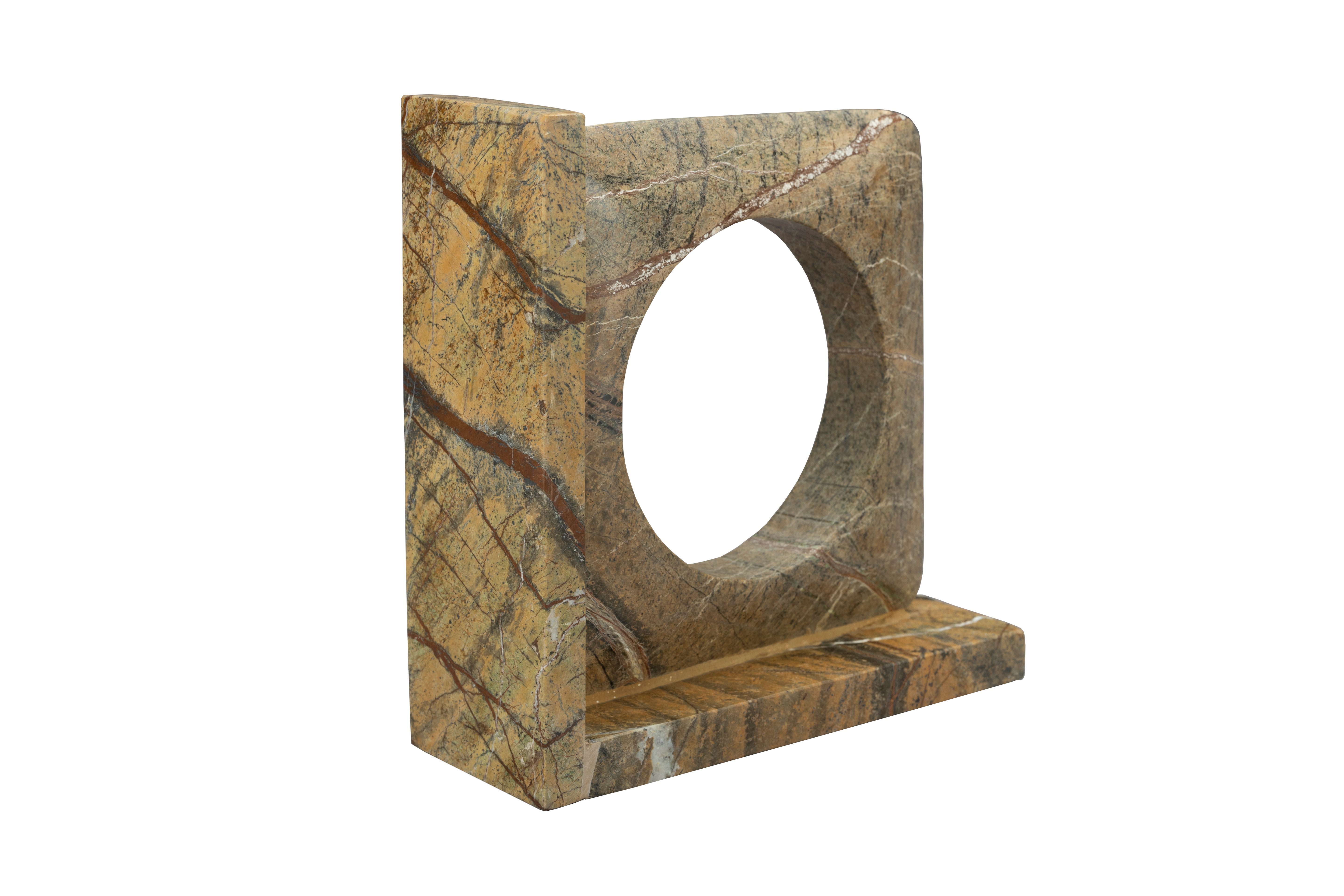 SATPURA Brown Marble Bookend Set