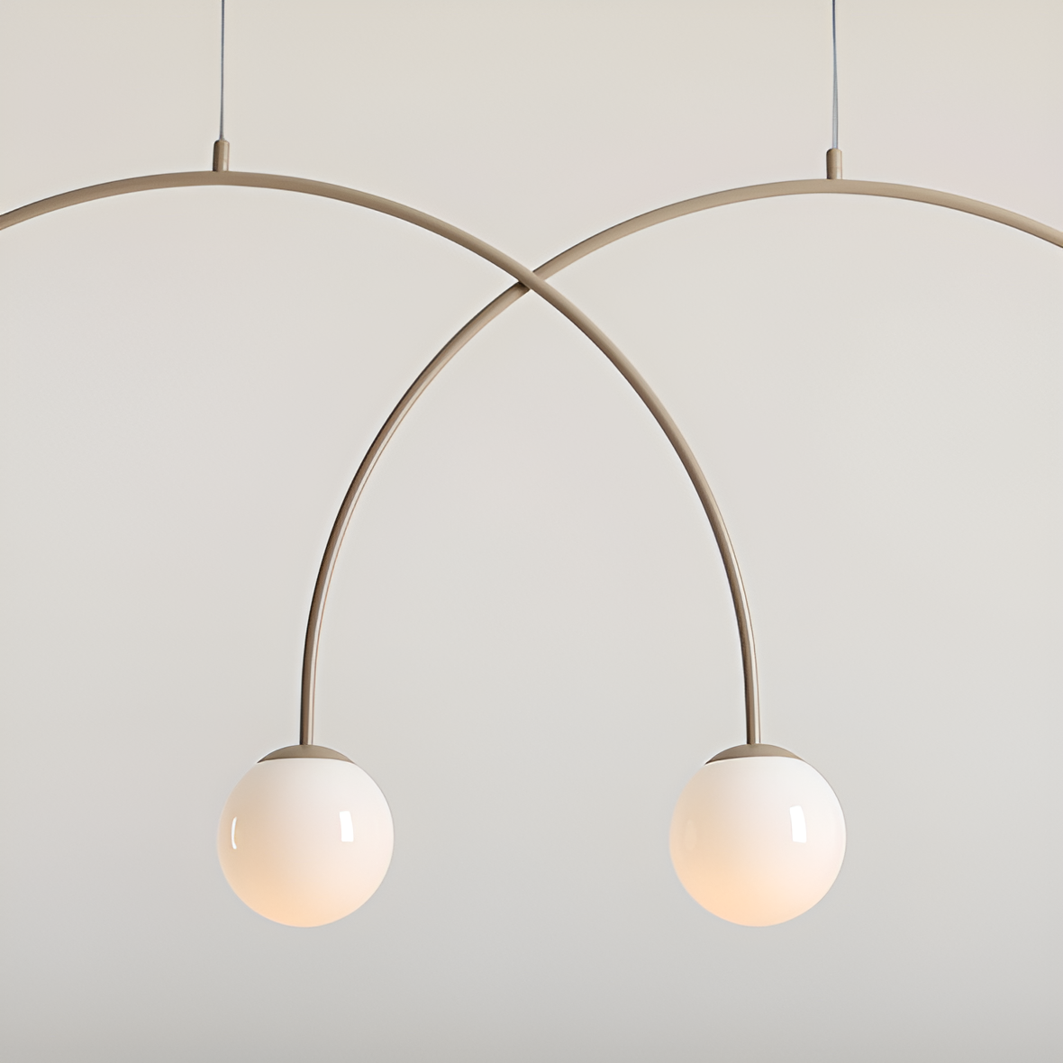 UNA DUO beige hanging lamp