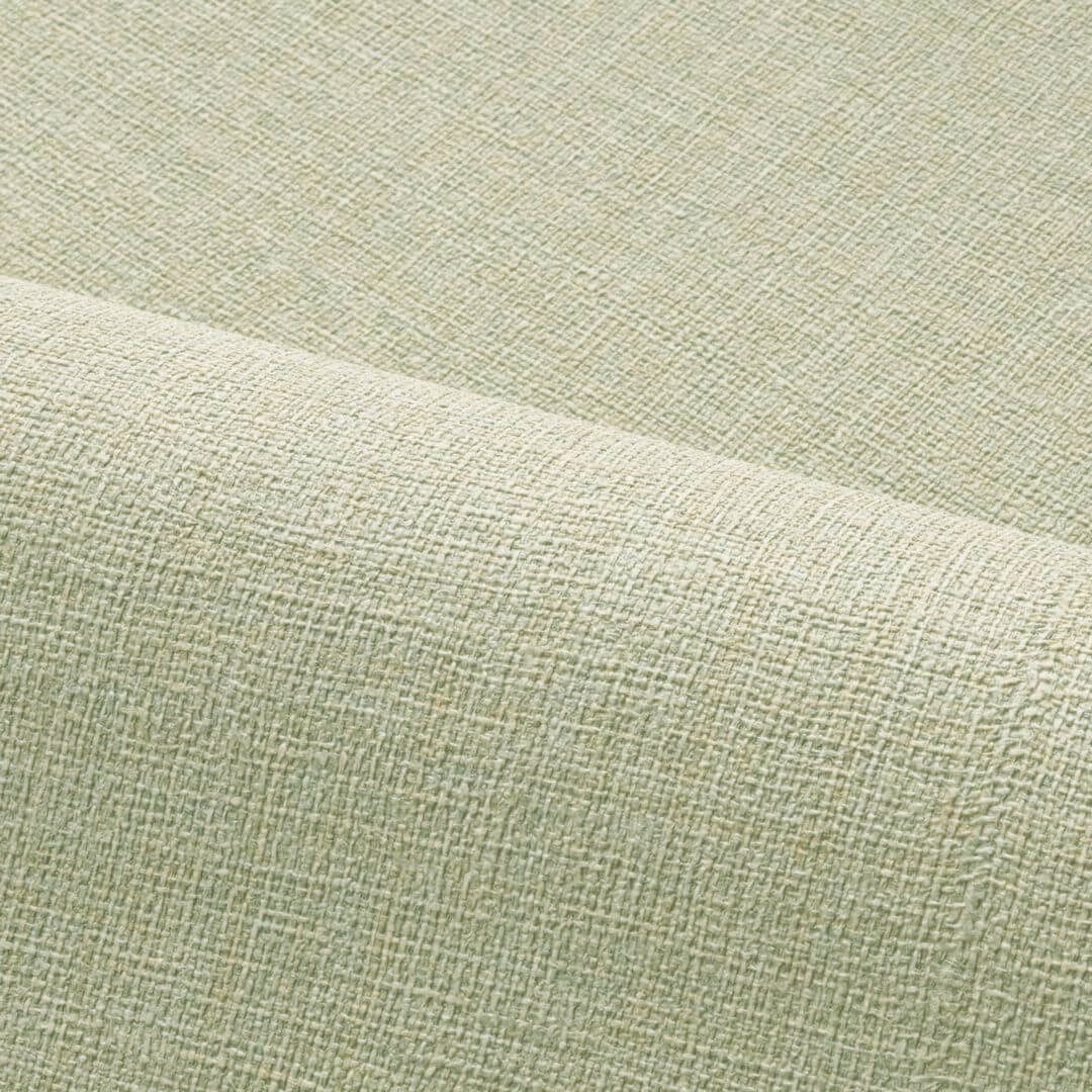 Vinyl wallpaper on non-woven fabric, textured, imitating jute LIENZO - AMANDE DOUCE almond green