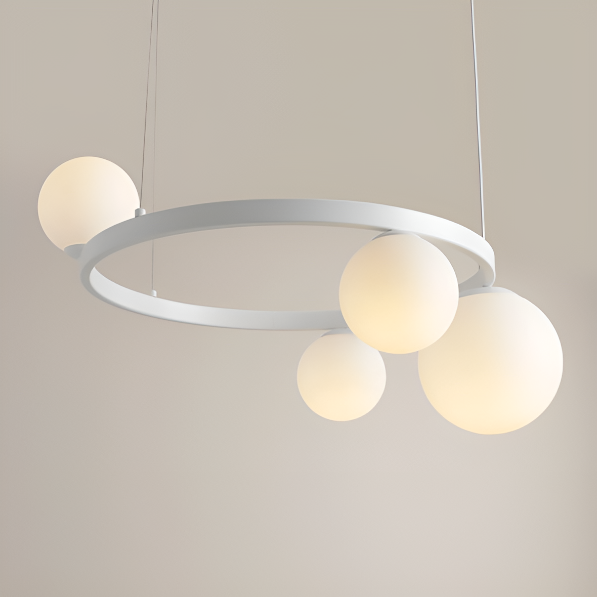 Hanging lamp Garda Quatro Ring White
