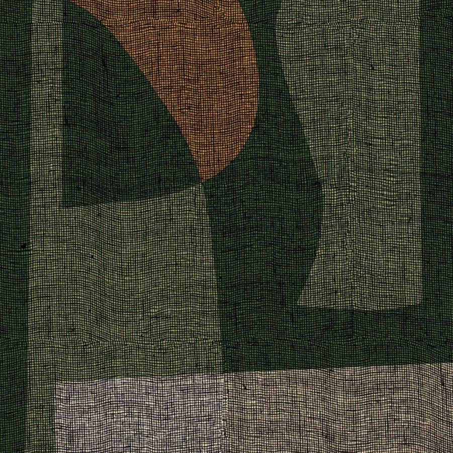 Mural tekstylny z geometrycznym wzorem CONCORDANCE czarny z khaki – Casamance