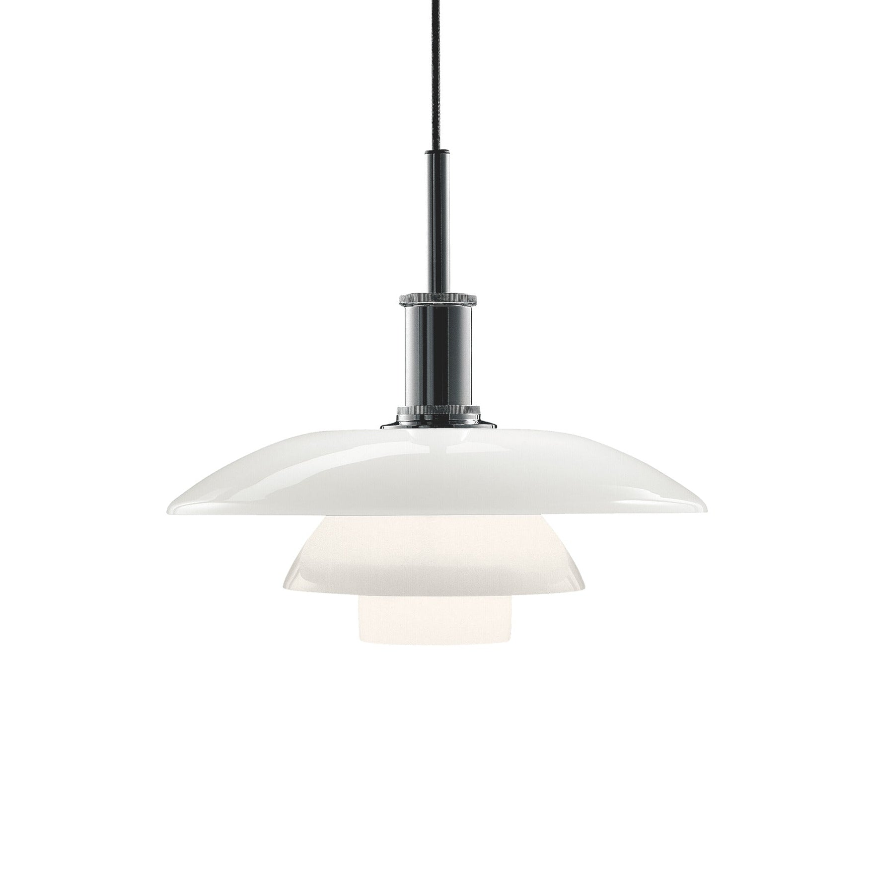 Lampa wisząca PH 4½-4 biały z chromowanym wykończeniem – Louis Poulsen
