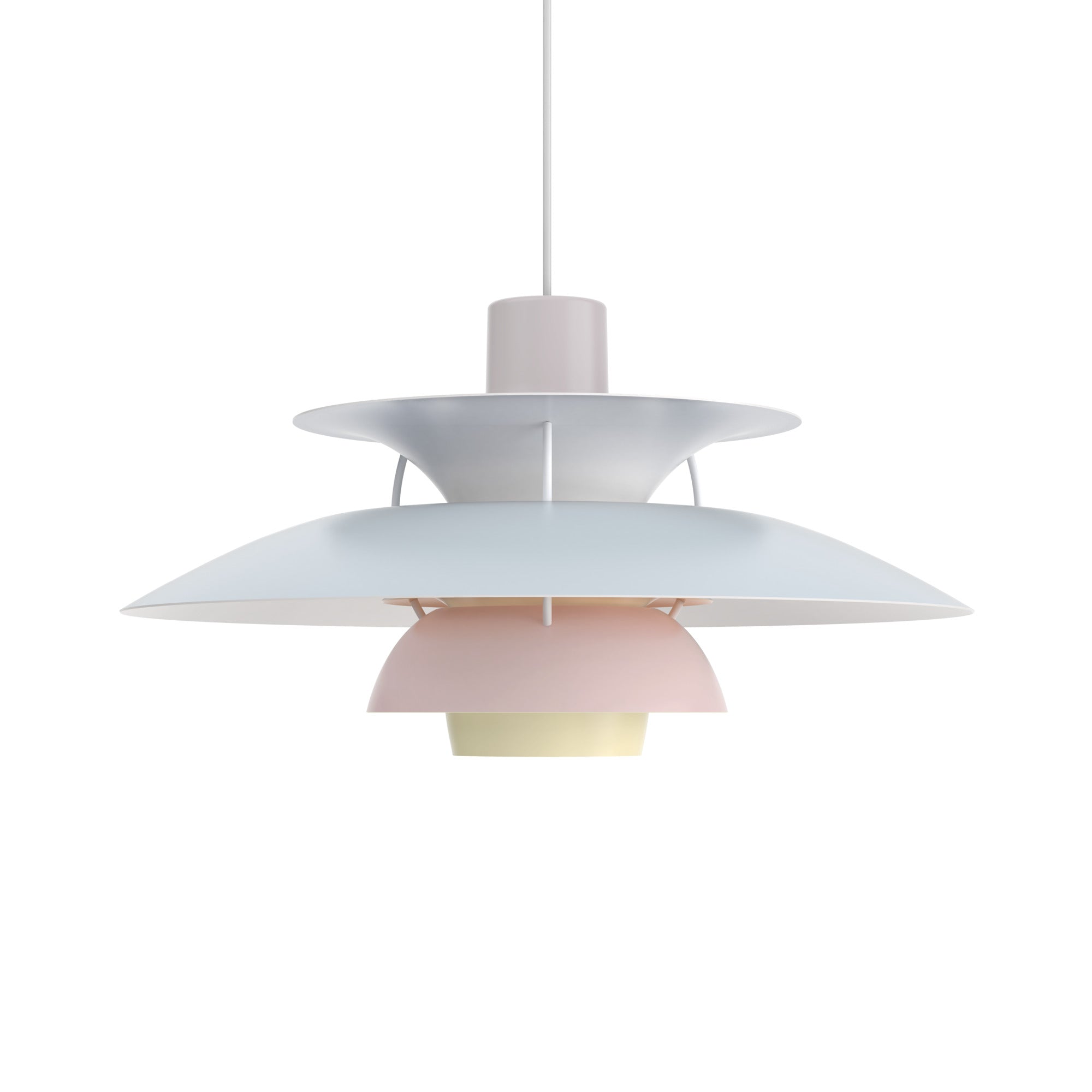 PH 5 pendant lamp pastel oyster with blue and pink