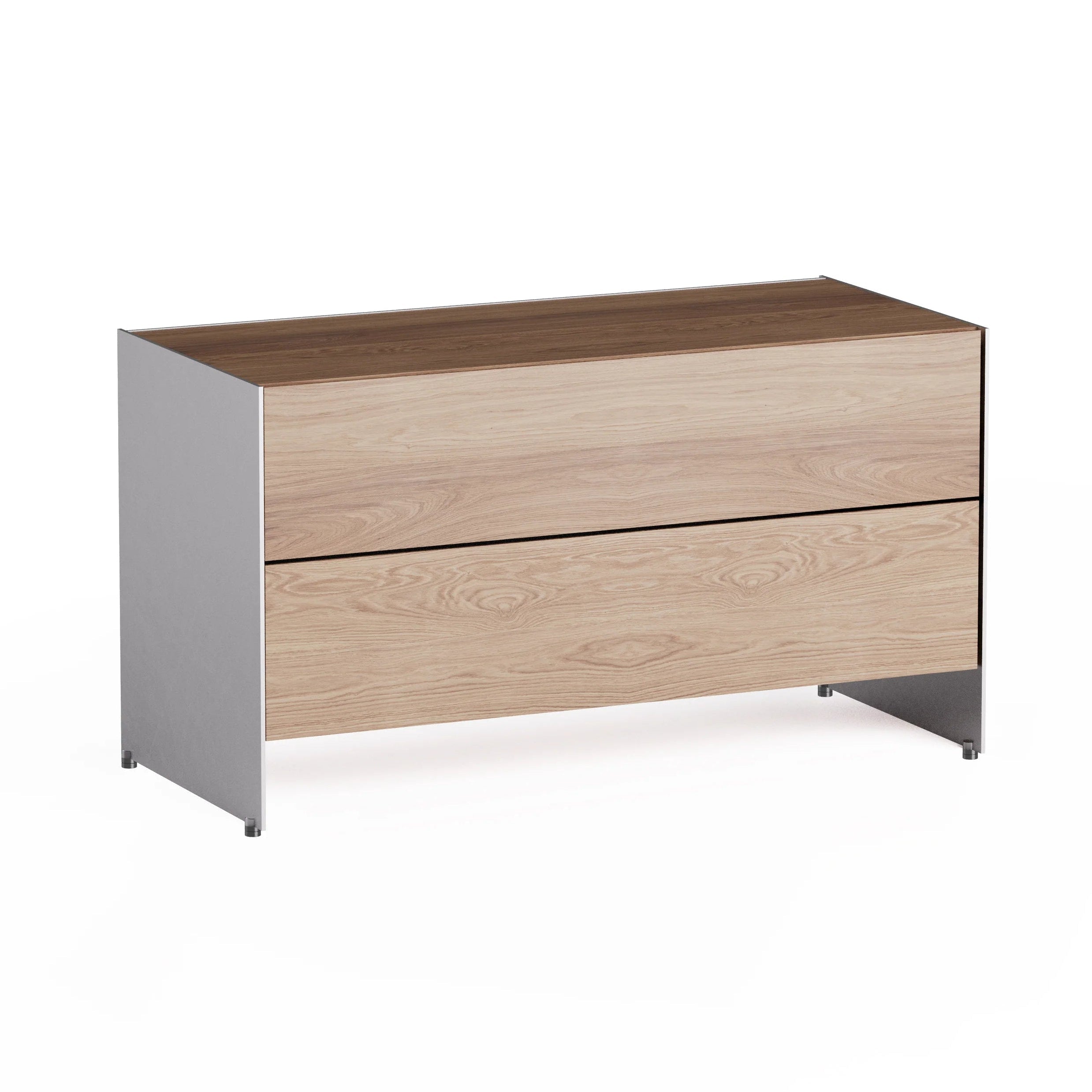 Schrank ALOOX 90 aus Eichenholz mit Aluminiumoberfläche